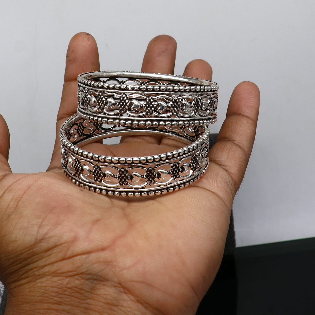 Exclusive 925 sterling silver amazing customized bangle bracelet kada , best brides gifting ethnic stylish tribal fashion jewelry nba396 - TRIBAL ORNAMENTS