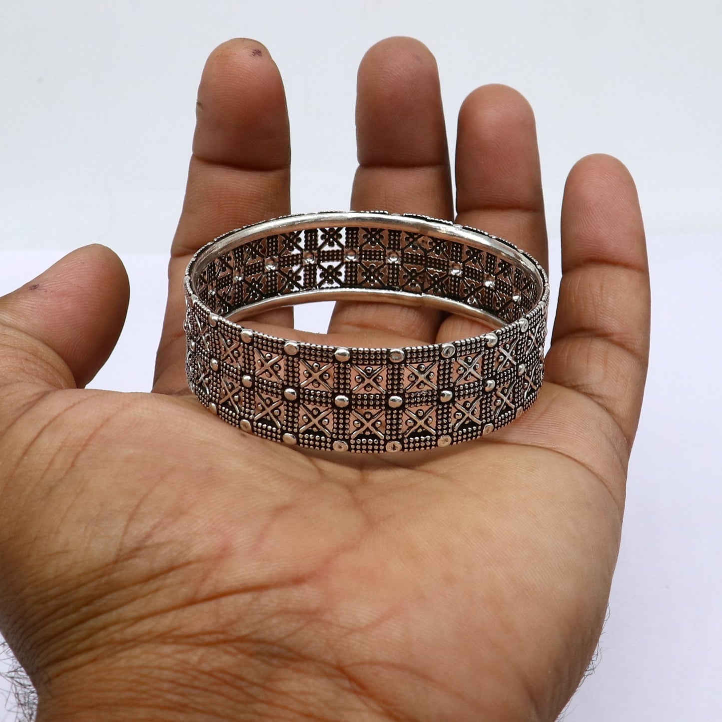 Exclusive 925 sterling silver amazing customized bangle bracelet kada , best brides gifting ethnic stylish tribal fashion jewelry nba397 - TRIBAL ORNAMENTS