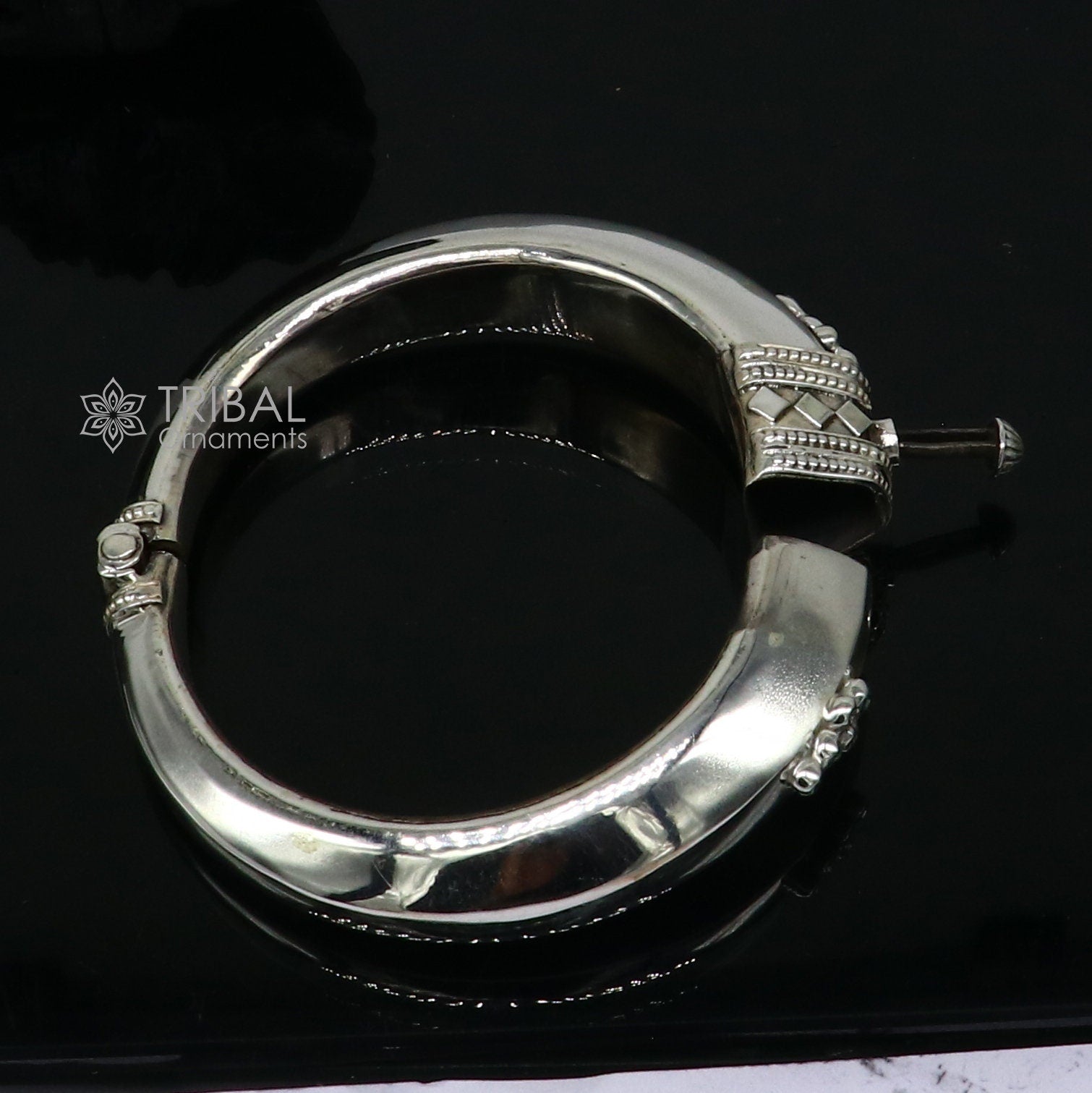 925 sterling silver vintage plain design handmade bangle bracelet kada cuff bracelet ethnic Banjara jewelry nsk0732 - TRIBAL ORNAMENTS