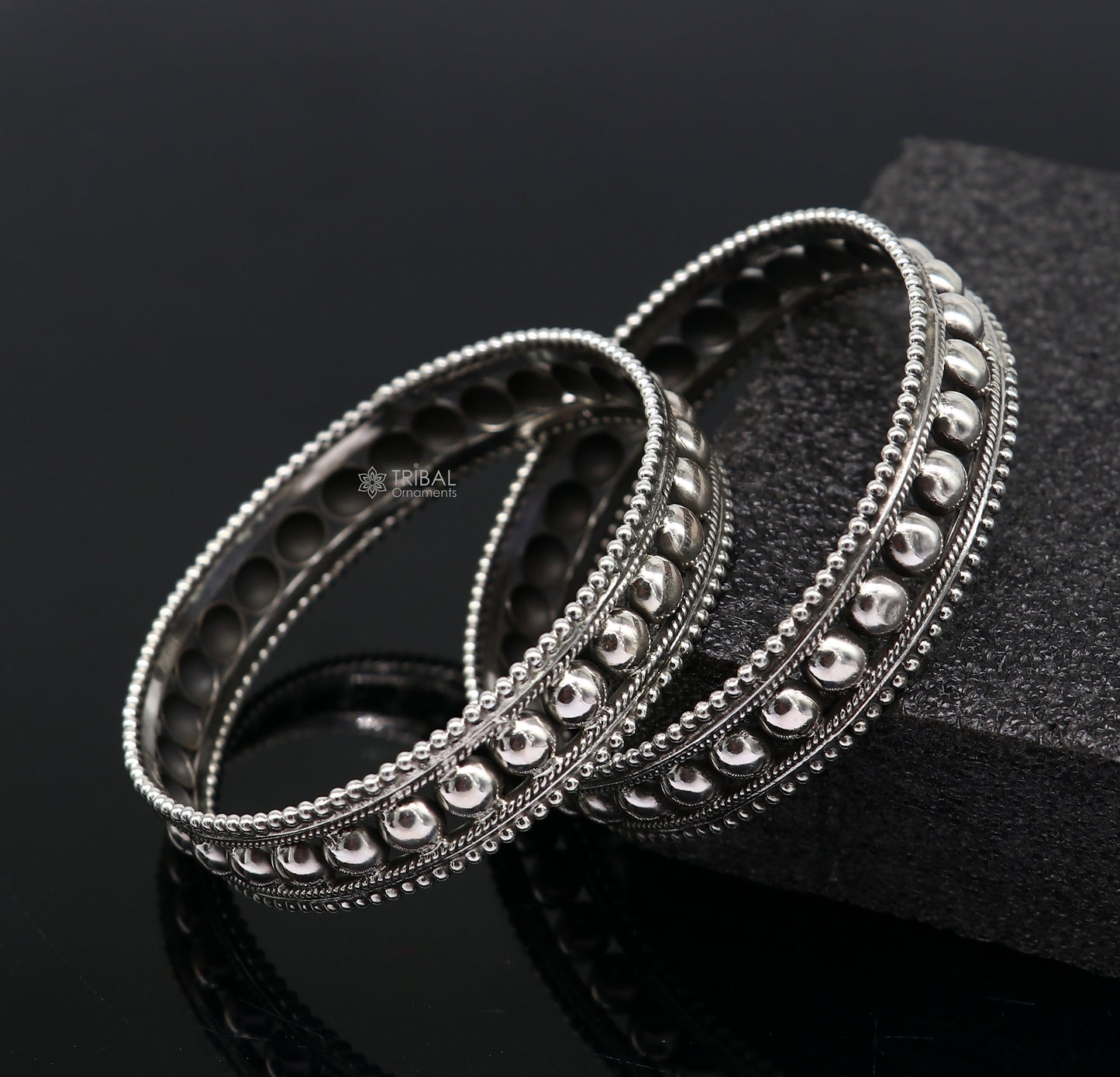 Trendy cultural design 925 sterling silver unique style handmade bangle bracelet , best brides collection wedding jewelry from india nba400 - TRIBAL ORNAMENTS