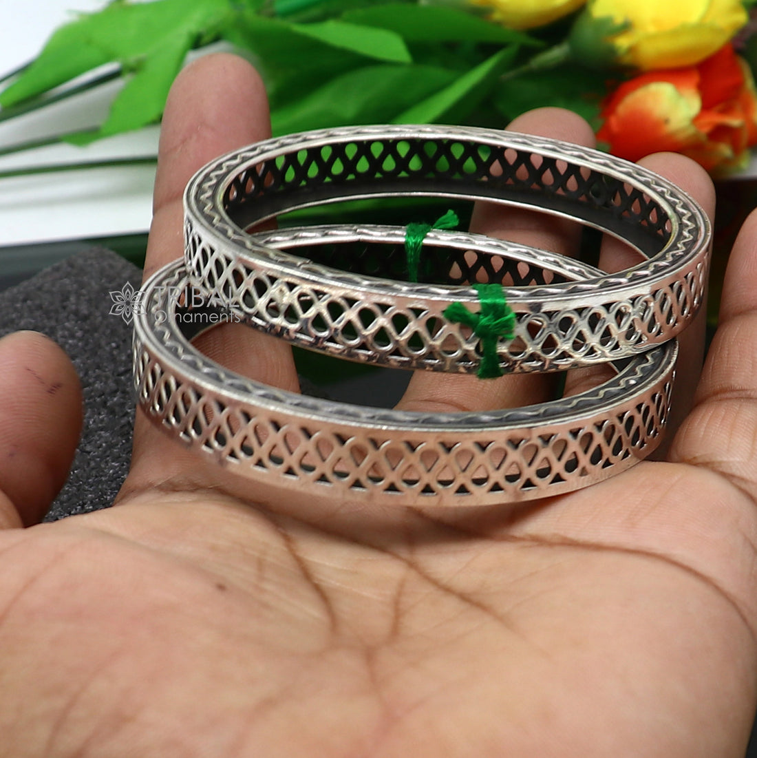 Exclusive functional 925 sterling silver unique style handmade bangle bracelet , best brides collection wedding NAVRATRI jewelry nba402 - TRIBAL ORNAMENTS