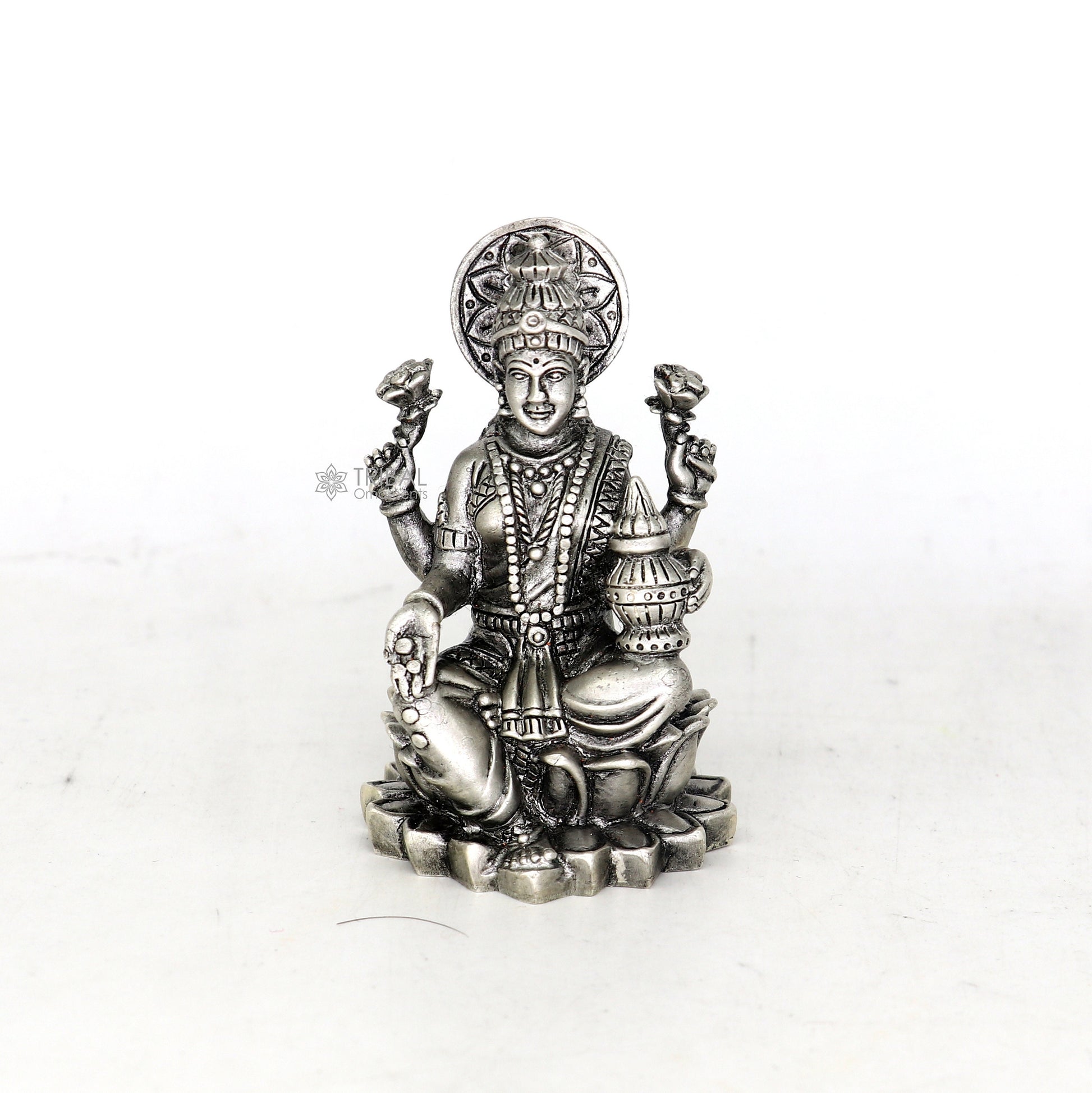 2.5" Goddess Lakshmi Divine statue figurine for puja,best way for Diwali festival puja or worshipping for wealth and prosperity art667 - TRIBAL ORNAMENTS