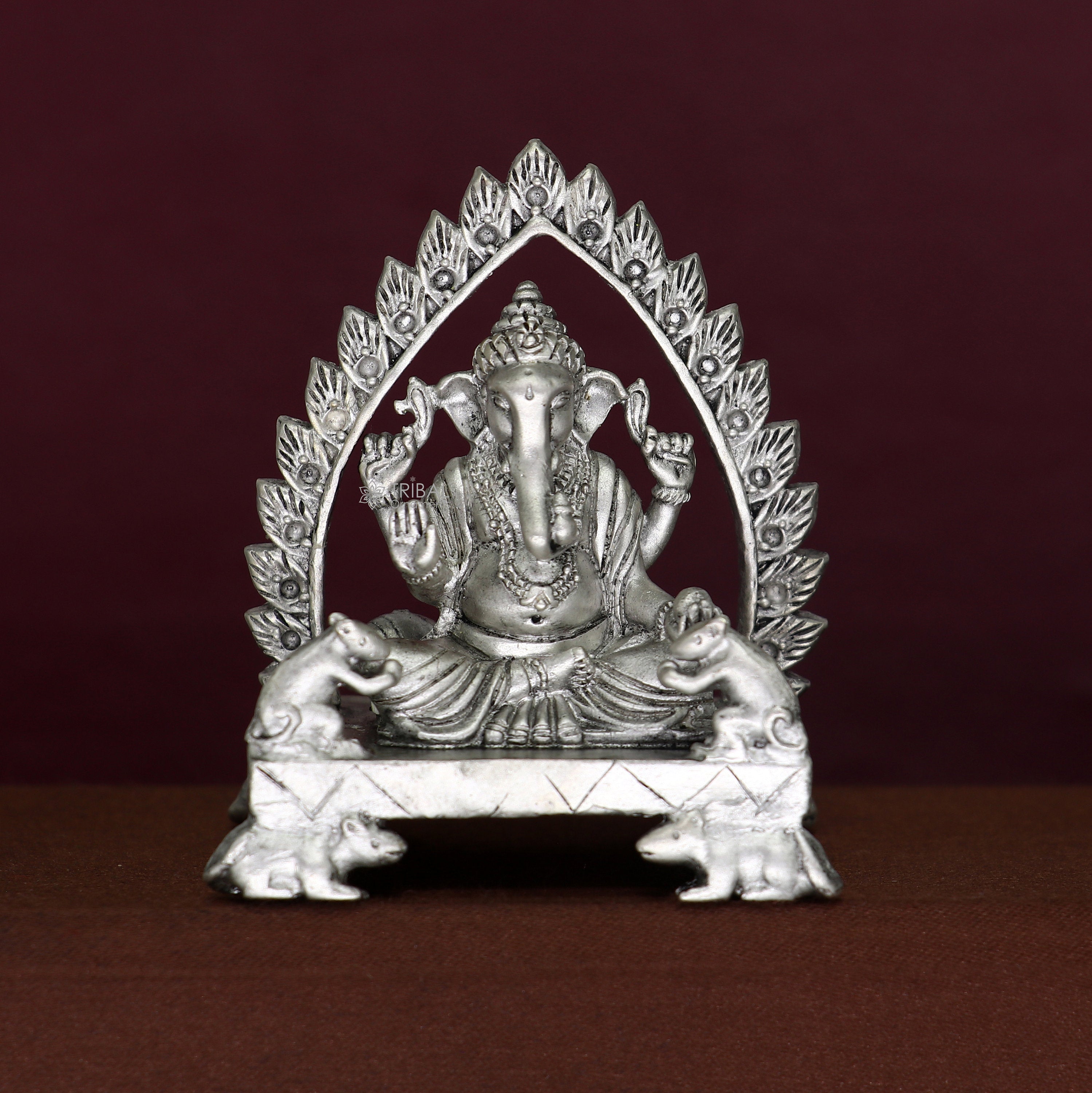 925 Sterling silver Lord Ganesh Idol, Pooja Articles, Silver Idols Figurine,  handcrafted Ganesha statue sculpture Diwali puja gift art669 | TRIBAL  ORNAMENTS