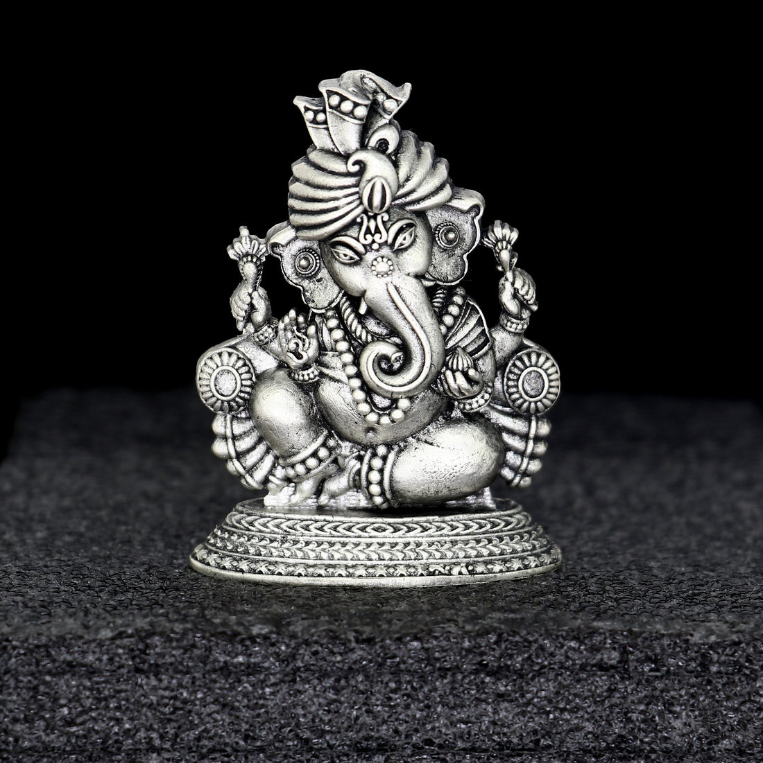 2.0" Divine 925 Sterling silver Lord Ganesh Idol, Pooja Articles, Silver Idols Figurine Ganesha statue sculpture Diwali puja gift art674 - TRIBAL ORNAMENTS