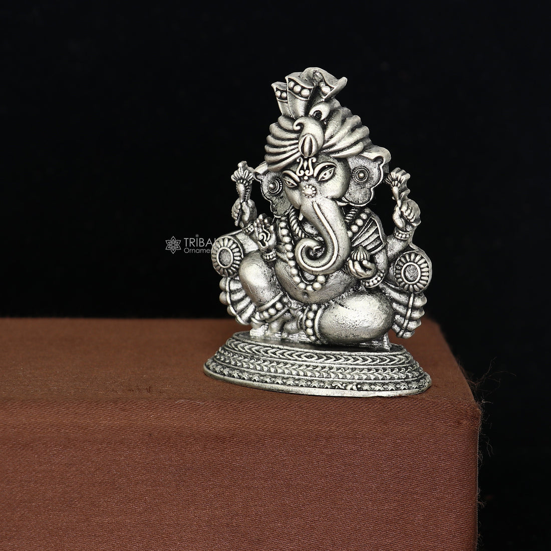 2.0" Divine 925 Sterling silver Lord Ganesh Idol, Pooja Articles, Silver Idols Figurine Ganesha statue sculpture Diwali puja gift art674 - TRIBAL ORNAMENTS