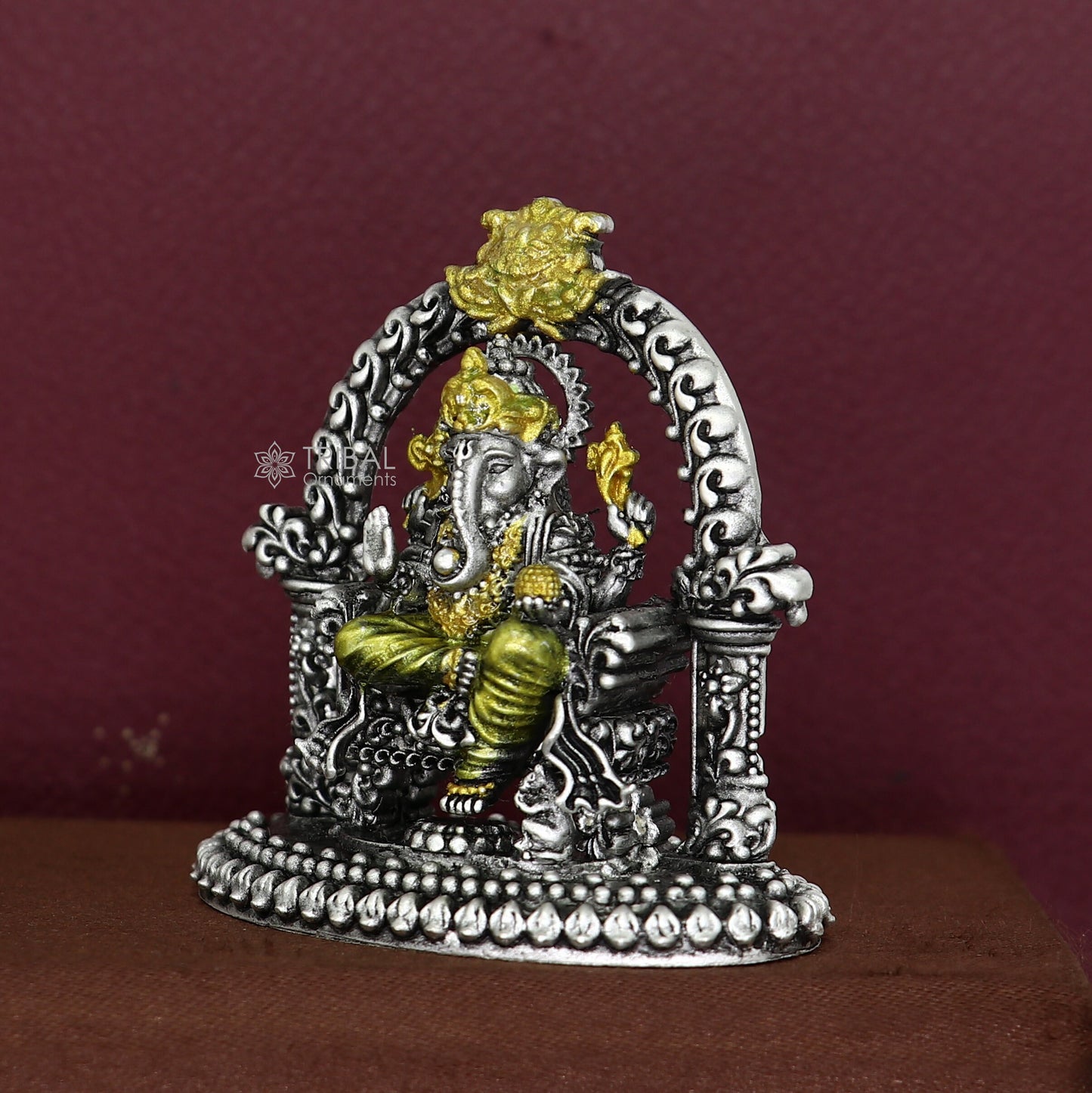 2.0" Small Divine 925 Sterling silver Lord Ganesh Idol, Pooja Articles, Silver Idols Ganesha statue sculpture Diwali puja figurine art676 - TRIBAL ORNAMENTS