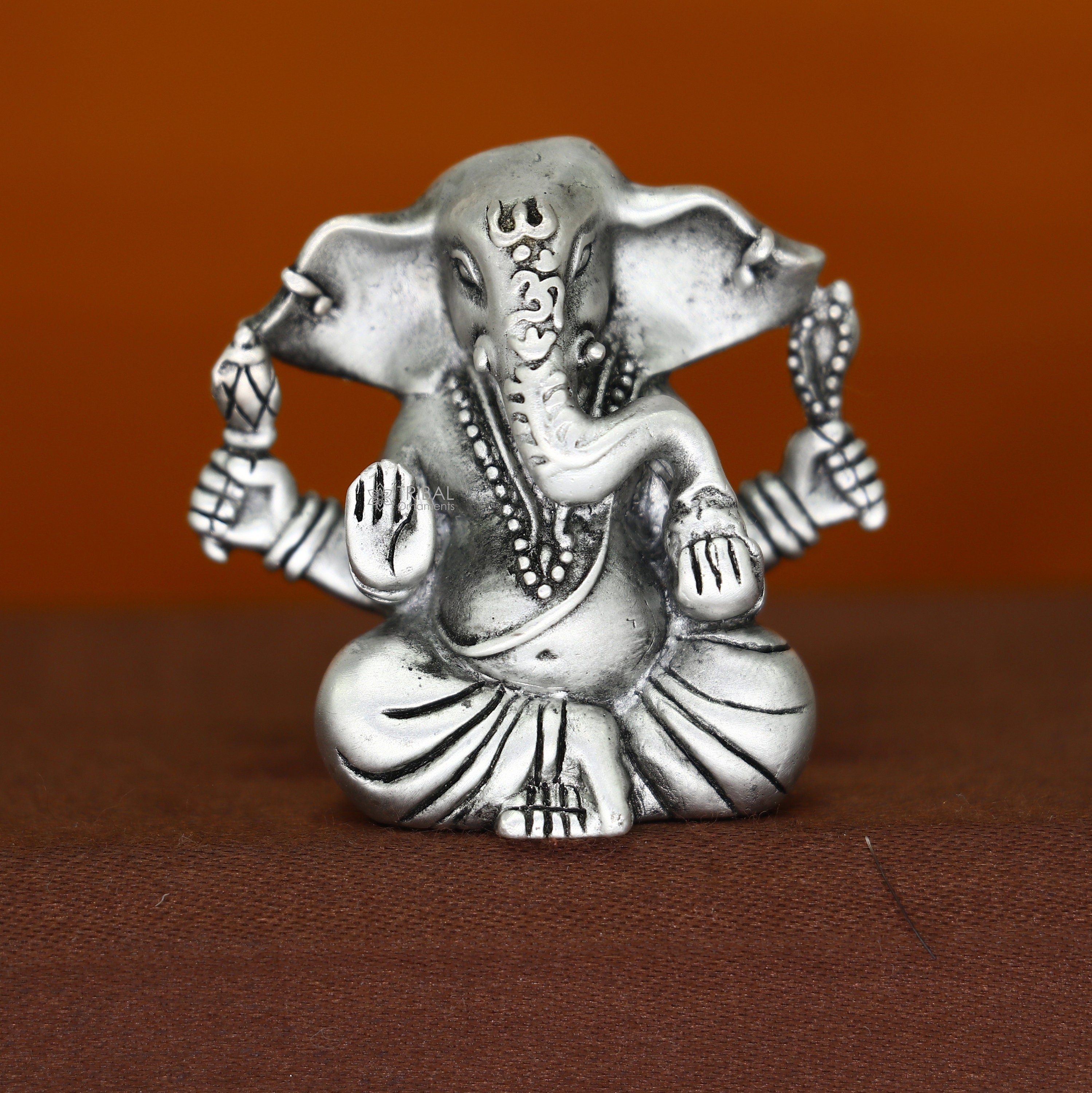 925 Sterling silver handmade high quality small Lord shiva / mahadev statue puja article figurine, fabulous divine Hindu idols silver puja articles art18