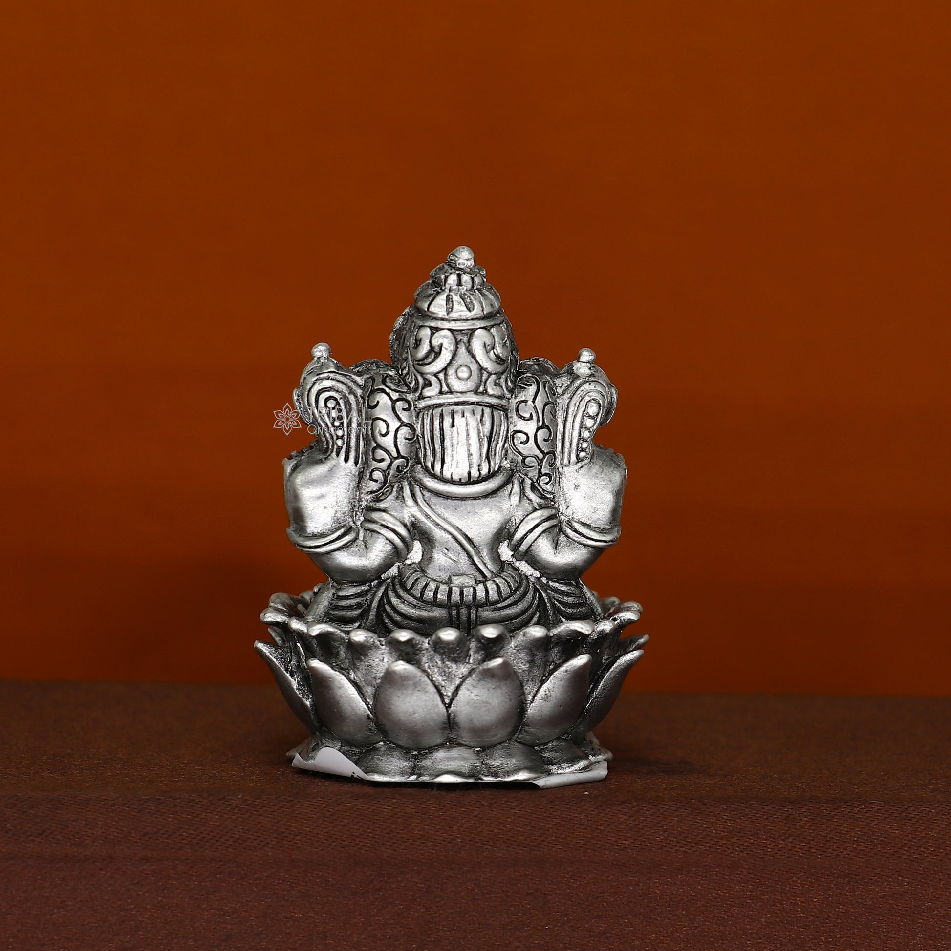 2"  925 Sterling silver handmade Hindu God Idol Ganesha statue, puja article figurine, home decor Diwali puja Divine silver article art681 - TRIBAL ORNAMENTS