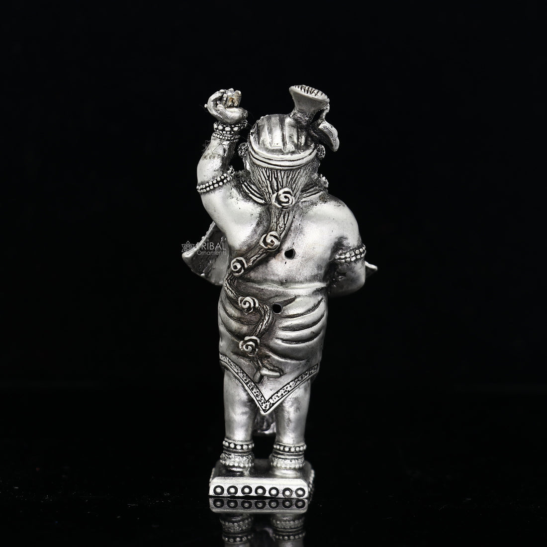 925 Sterling silver handmade design divine Idol  Krishna Govardhan statue figurine, puja articles decorative gift diwali puja art693 - TRIBAL ORNAMENTS