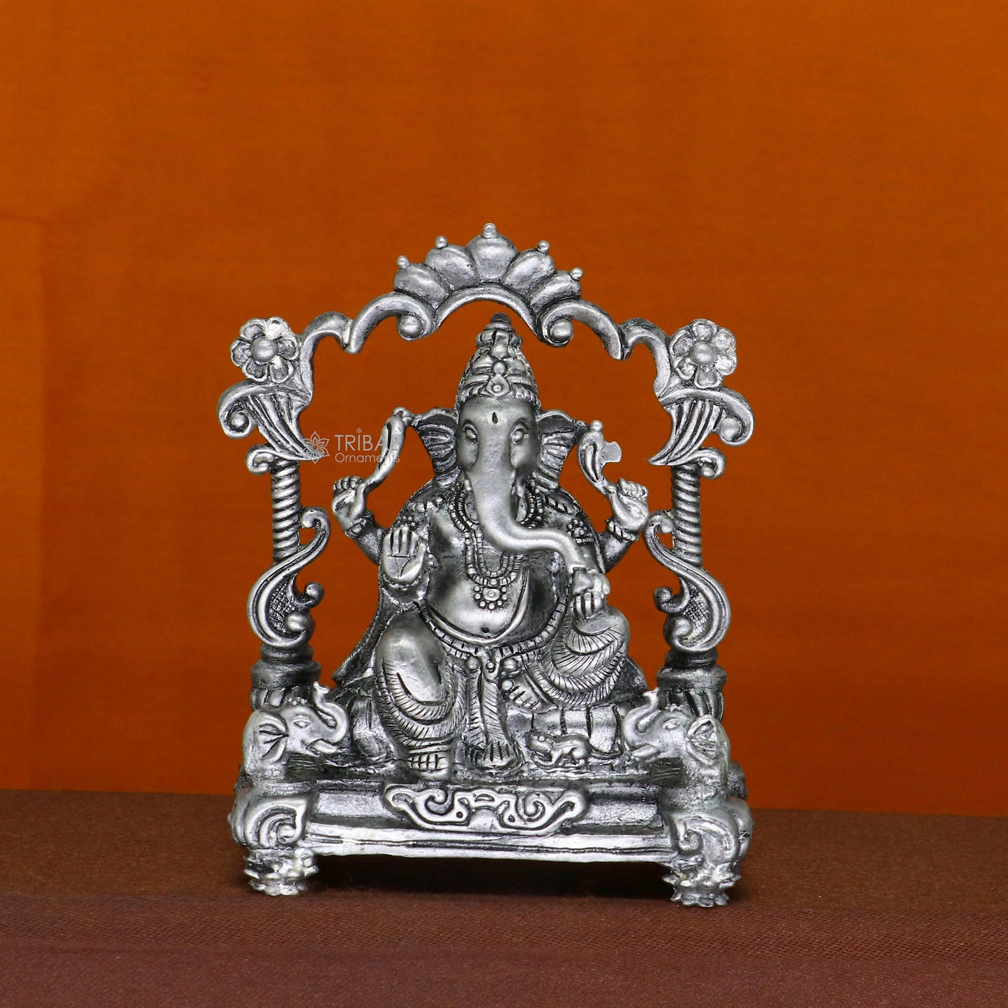 2.9" 925 Sterling silver handmade Idol lord Ganesh statue, Lord Ganesha known for his wisdom, ability to remove obstacles diwali gift art699 - TRIBAL ORNAMENTS