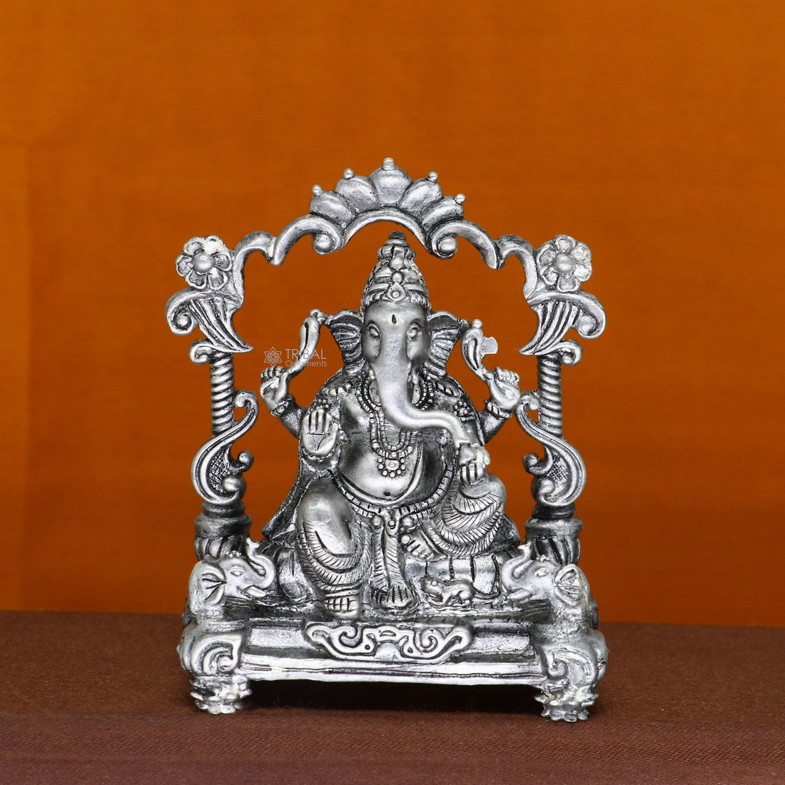 2.9" 925 Sterling silver handmade Idol lord Ganesh statue, Lord Ganesha known for his wisdom, ability to remove obstacles diwali gift art699 - TRIBAL ORNAMENTS