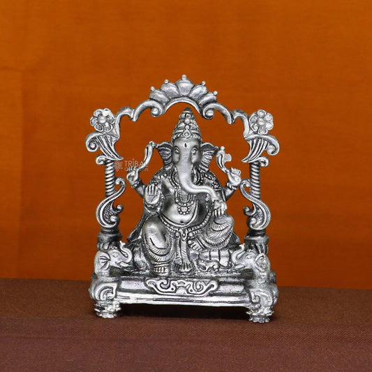 2.9" 925 Sterling silver handmade Idol lord Ganesh statue, Lord Ganesha known for his wisdom, ability to remove obstacles diwali gift art699 - TRIBAL ORNAMENTS
