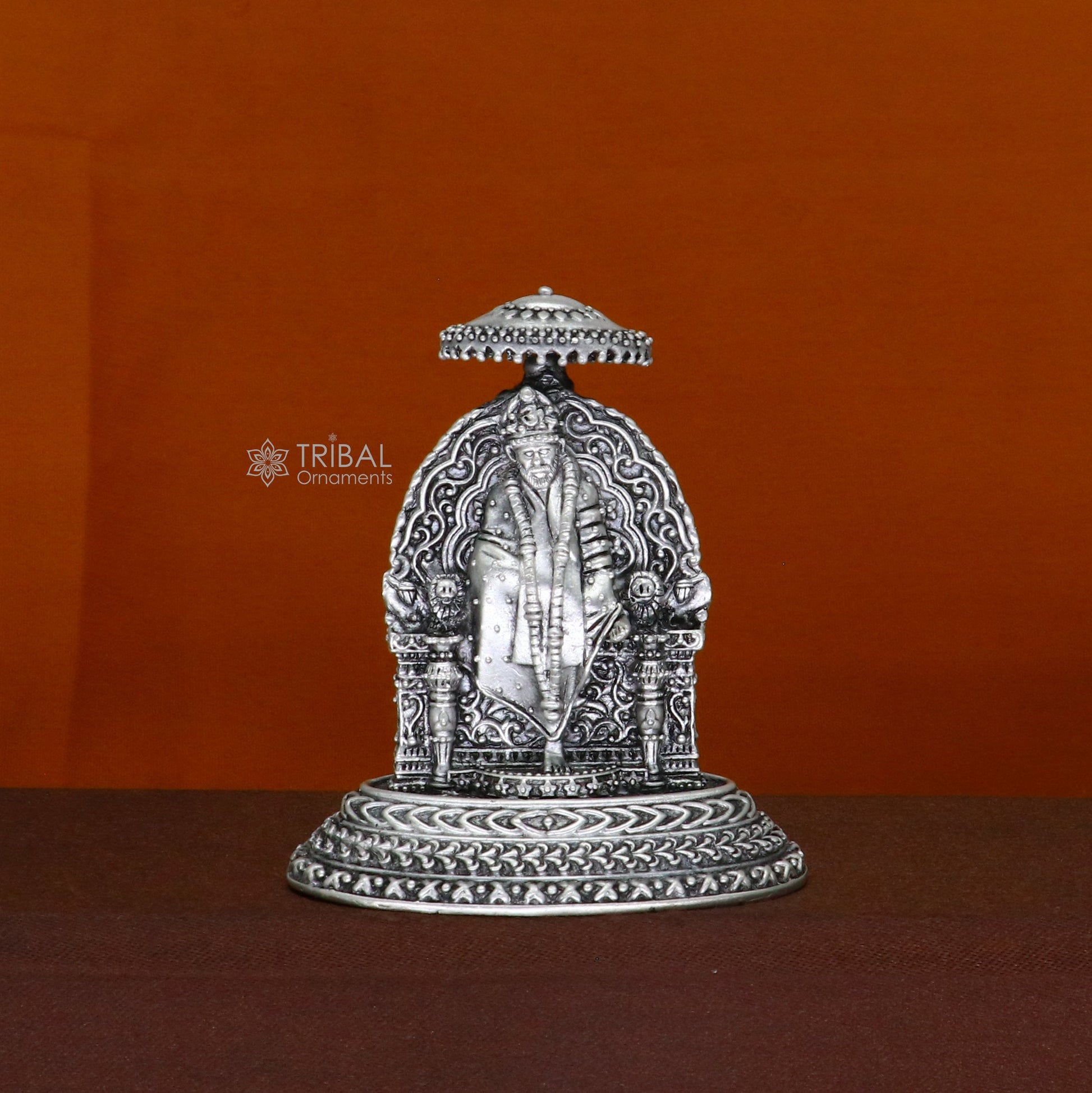 925 sterling silver handmade Divine Hindu idol deity SIRDI Sai Baba statue divine Statue Sculpture figurine puja article gifting art702 - TRIBAL ORNAMENTS