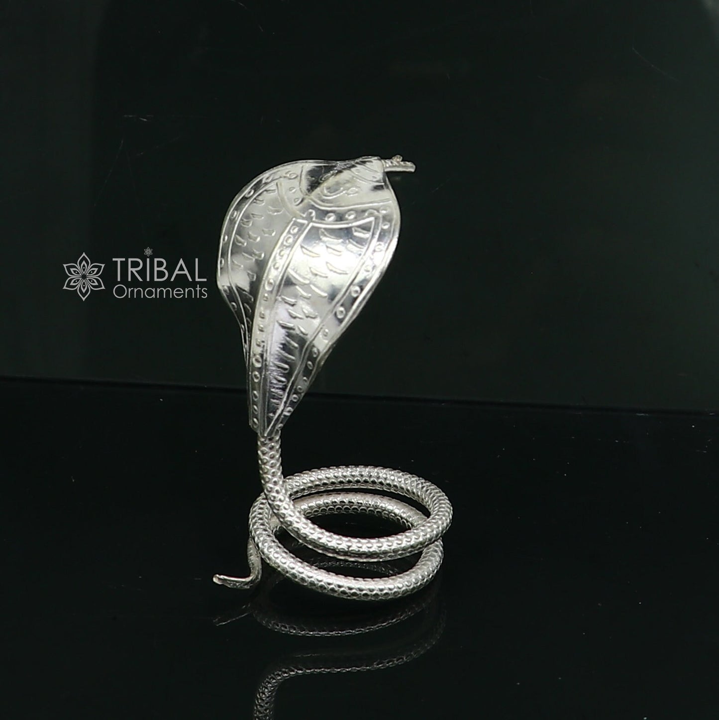 Divine Shiva Snake 925 sterling silver handmade style mini snake or shiva snake for puja or worshipping, solid Diwali puja article su1166 - TRIBAL ORNAMENTS