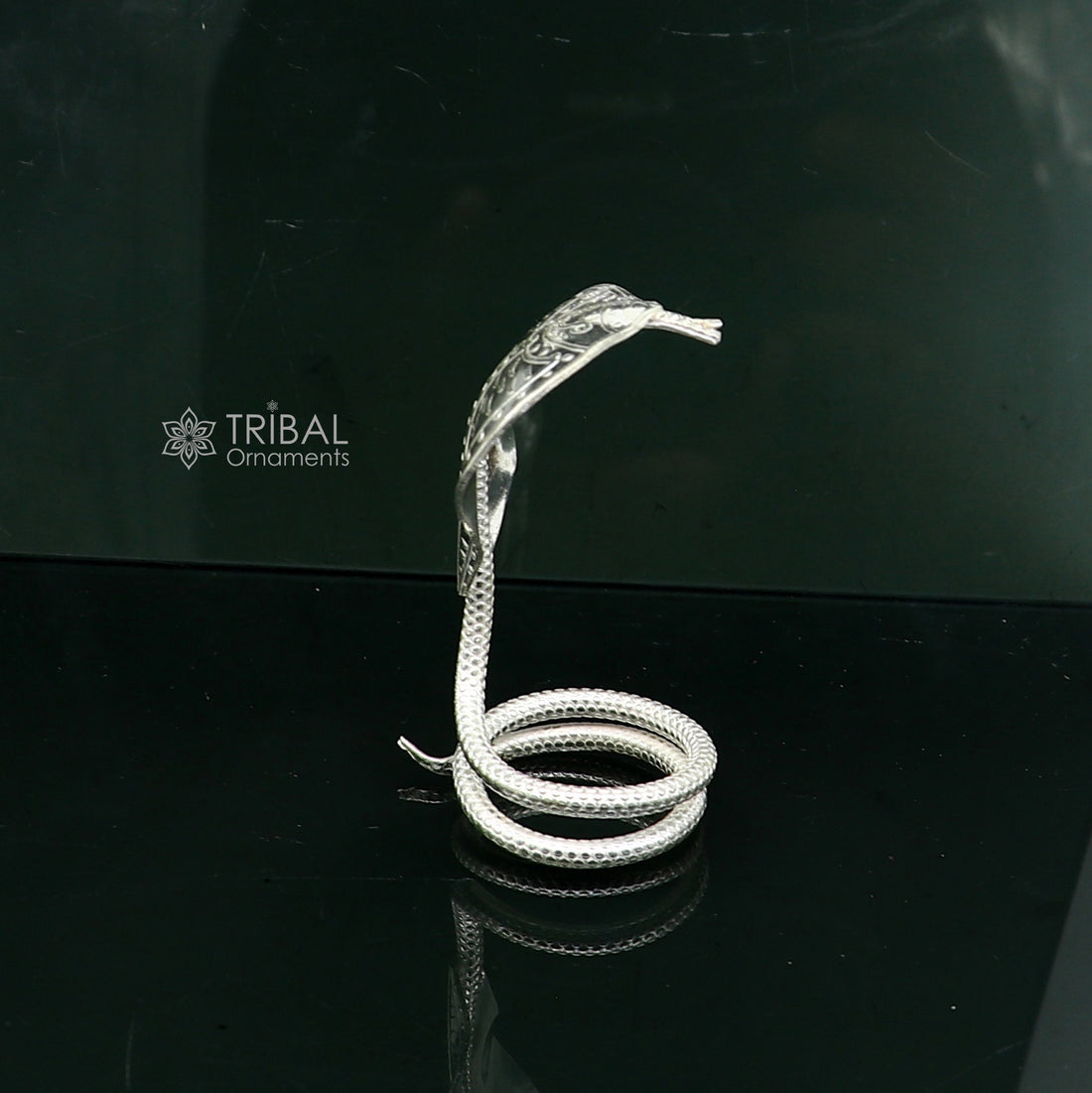 Divine Shiva Snake 925 sterling silver handmade style mini snake or shiva snake for puja or worshipping, solid Diwali puja article su1166 - TRIBAL ORNAMENTS