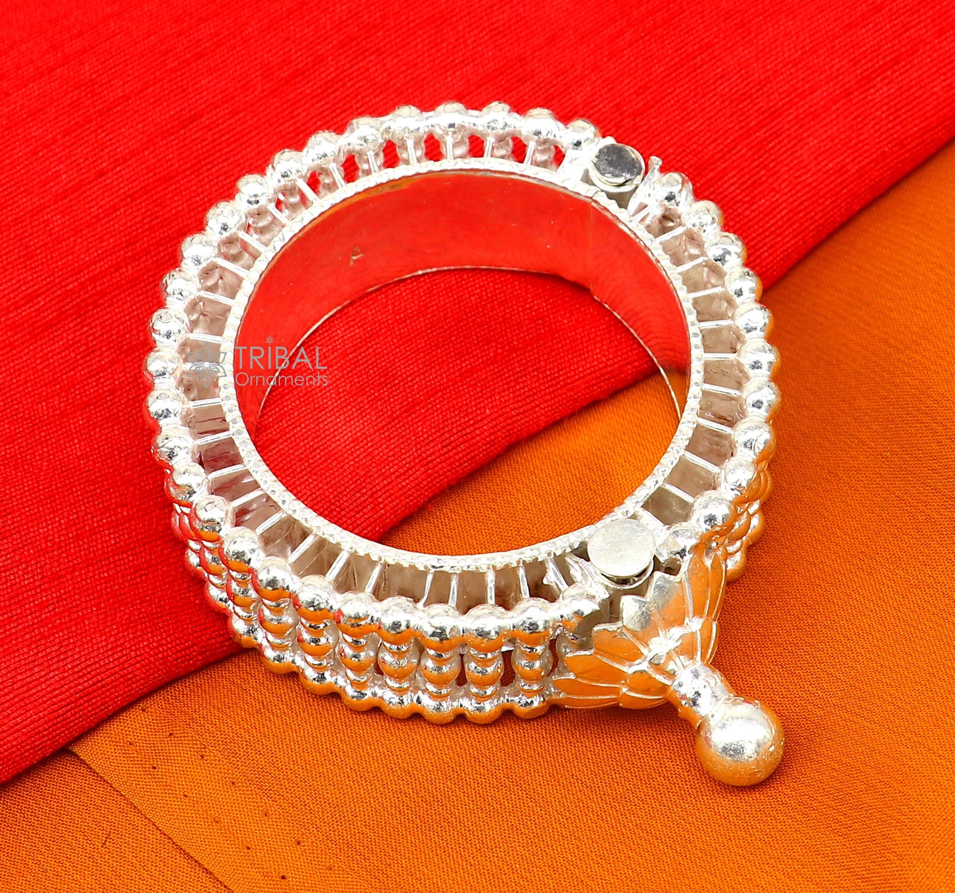 Indian Traditional cultural design trendy 925 sterling silver handmade cuff kada bracelet amazing vintage design brides bangle cuff185 - TRIBAL ORNAMENTS