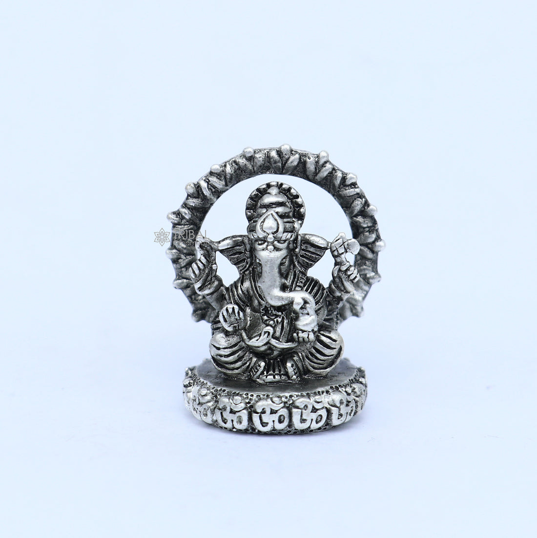 Divine 1.2" 925 Sterling silver God Ganesha statue puja article figurine, Diwali puja Divine silver article of prosperity& wealth art713 - TRIBAL ORNAMENTS