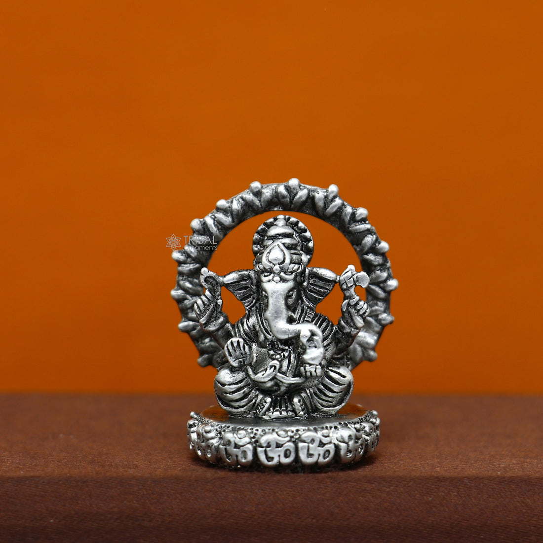 Divine 1.2" 925 Sterling silver God Ganesha statue puja article figurine, Diwali puja Divine silver article of prosperity& wealth art713 - TRIBAL ORNAMENTS