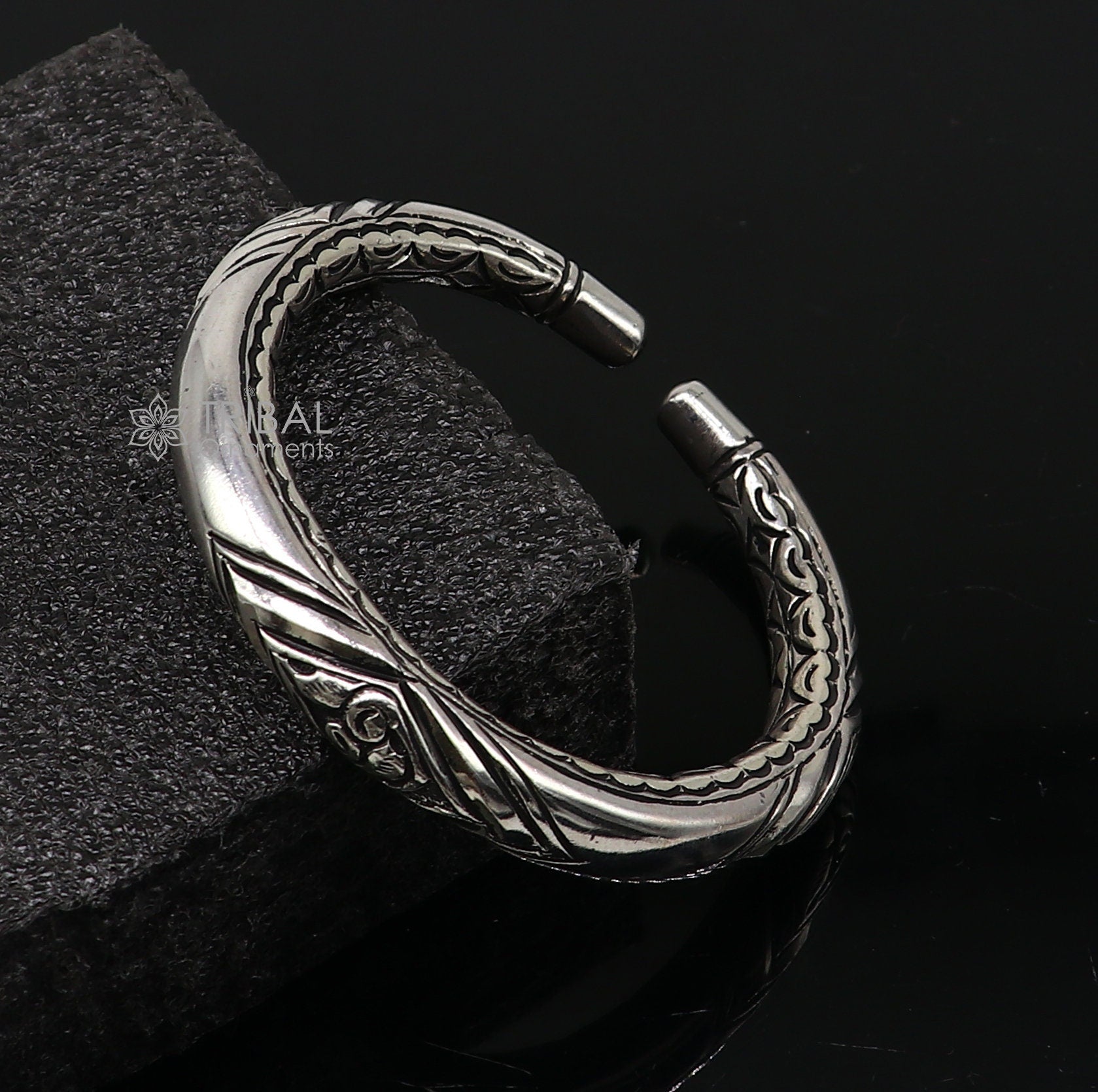 925 Sterling silver handmade fabulous chitai work customized design bangle bracelet kada unisex personalized jewelry nsk749 - TRIBAL ORNAMENTS
