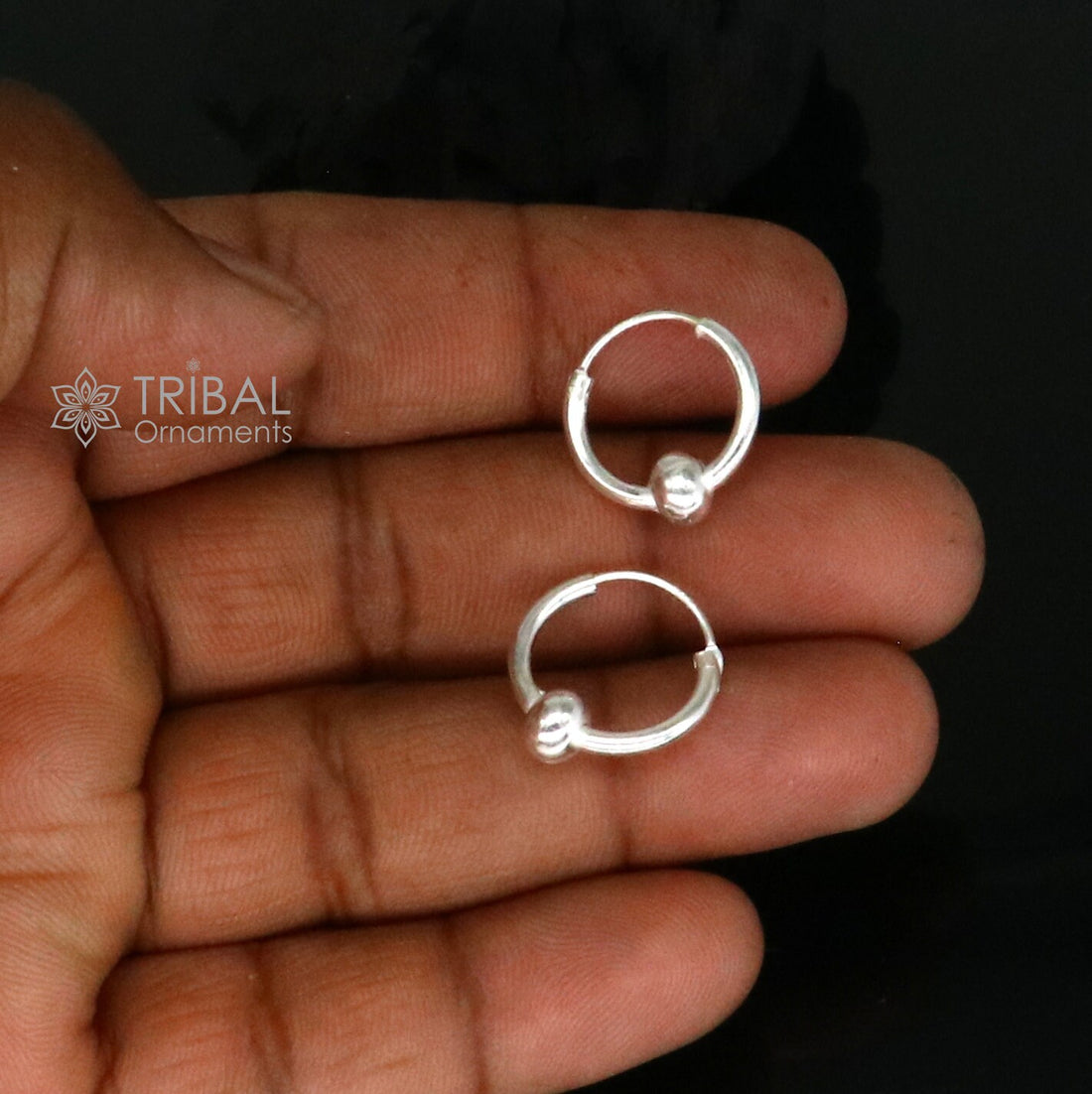 Plain Cultural new fancy stylish small  925 sterling silver handmade hoops earrings bali ,pretty gifting bali tribal jewelry india s1219 - TRIBAL ORNAMENTS