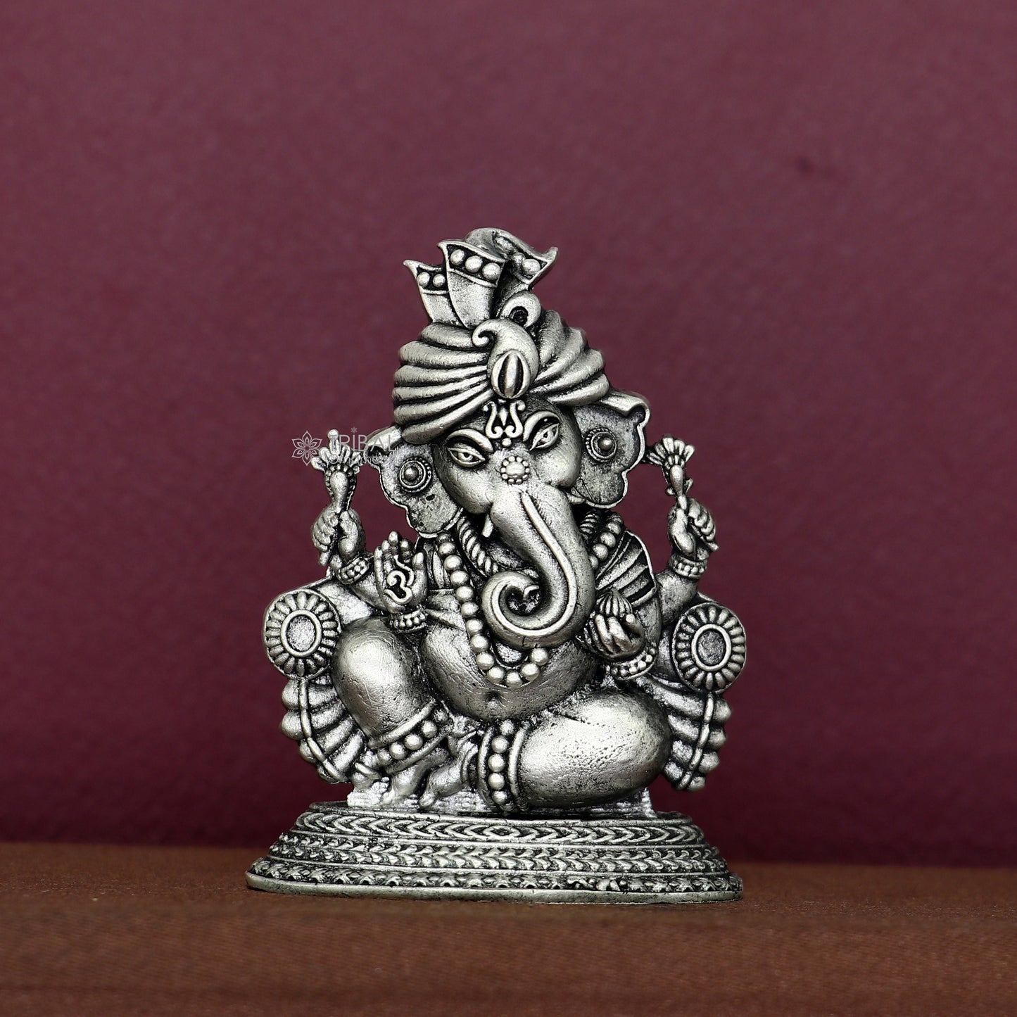 2.0" Divine 925 Sterling silver Lord Ganesh Idol, Pooja Articles, Silver Idols Figurine Ganesha statue sculpture Diwali puja gift art674 - TRIBAL ORNAMENTS