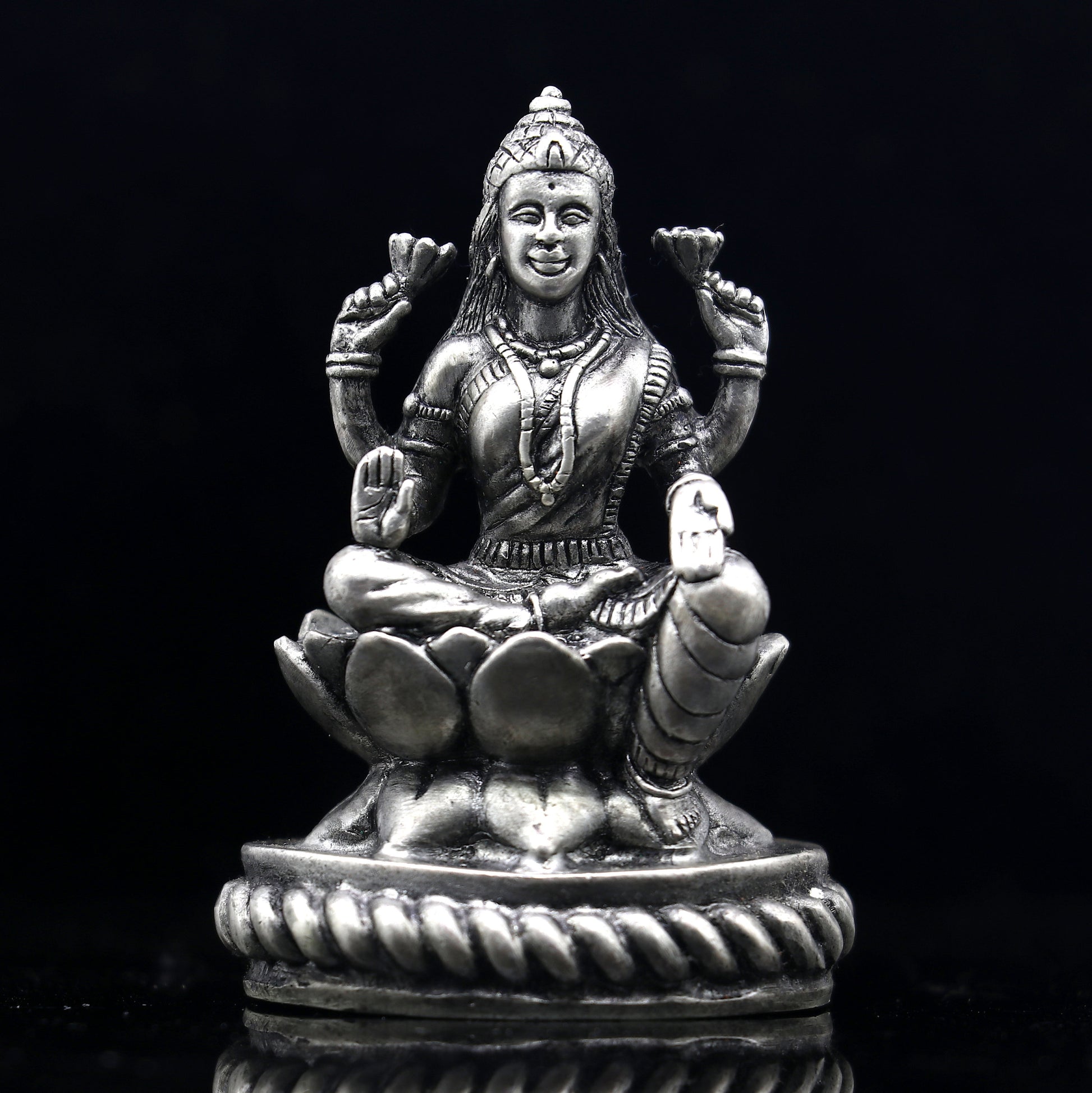 2.4" Goddess Lakshmi Divine statue figurine for puja,best way for Diwali festival puja or worshipping for wealth and prosperity art690 - TRIBAL ORNAMENTS