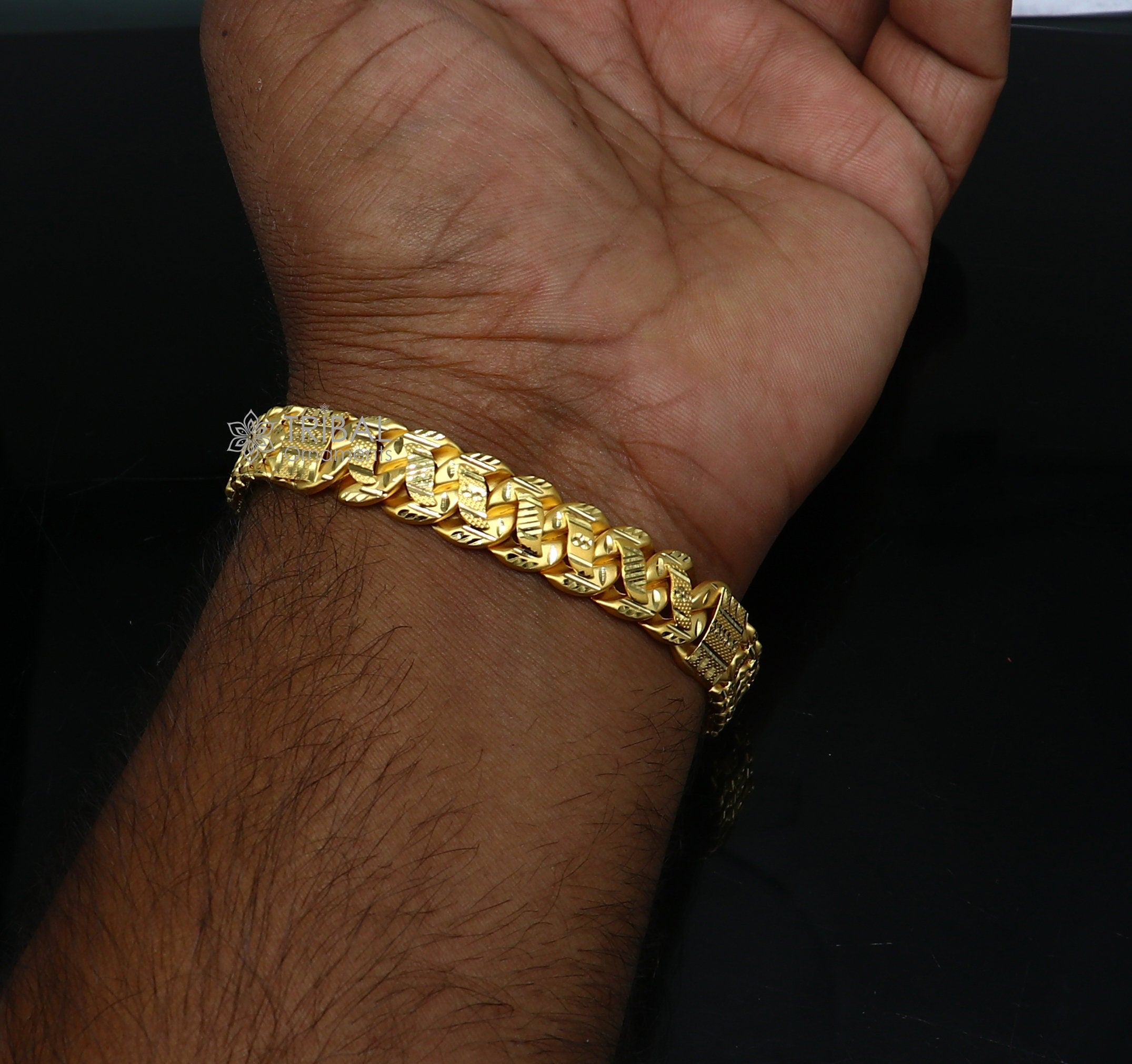 Gold fancy Mens Bracelet 22k purity,Weight-14.600gm Approx – Asdelo
