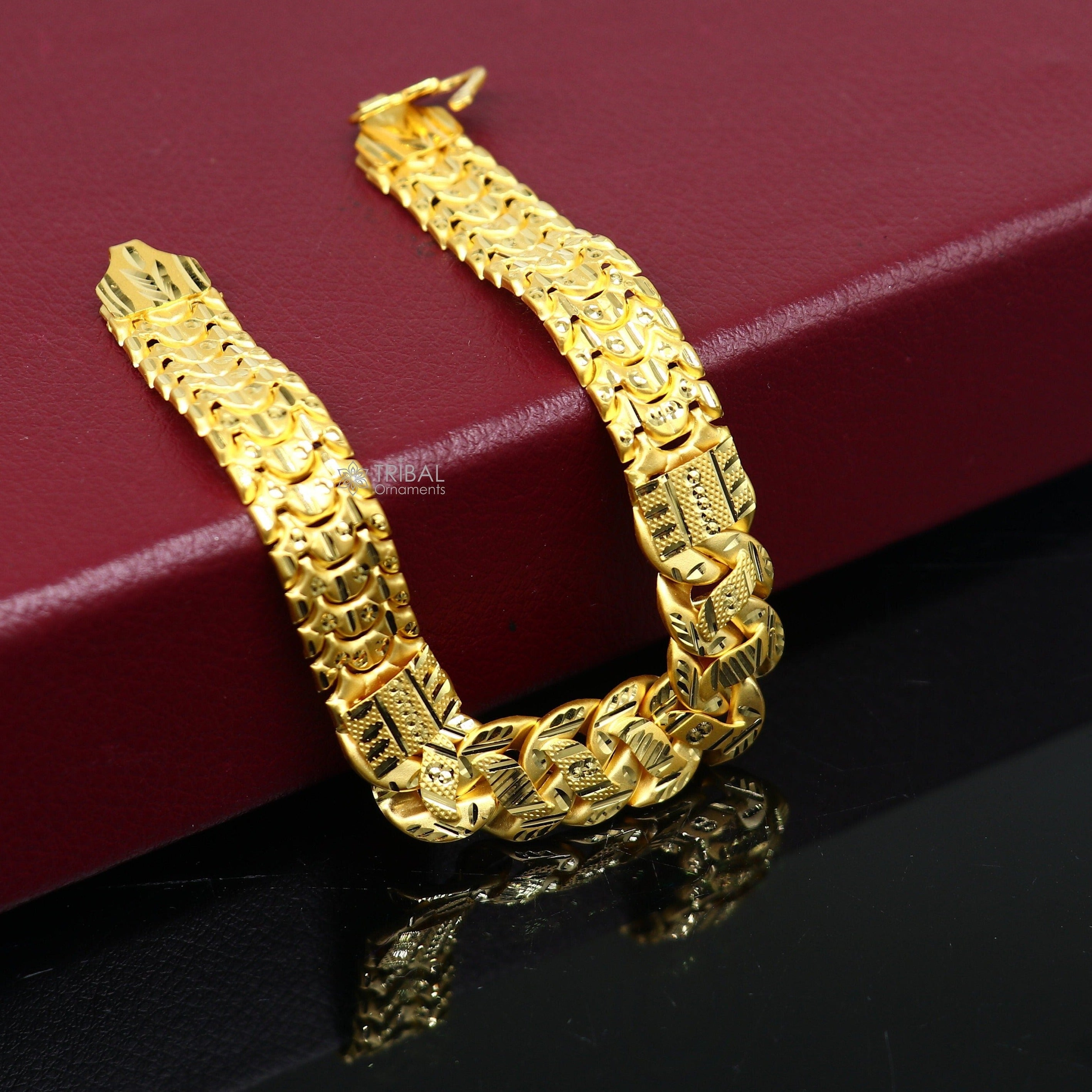Antique gold plated South Indian chain bracelet | Gold Plated Bracelet –  Indian Designs