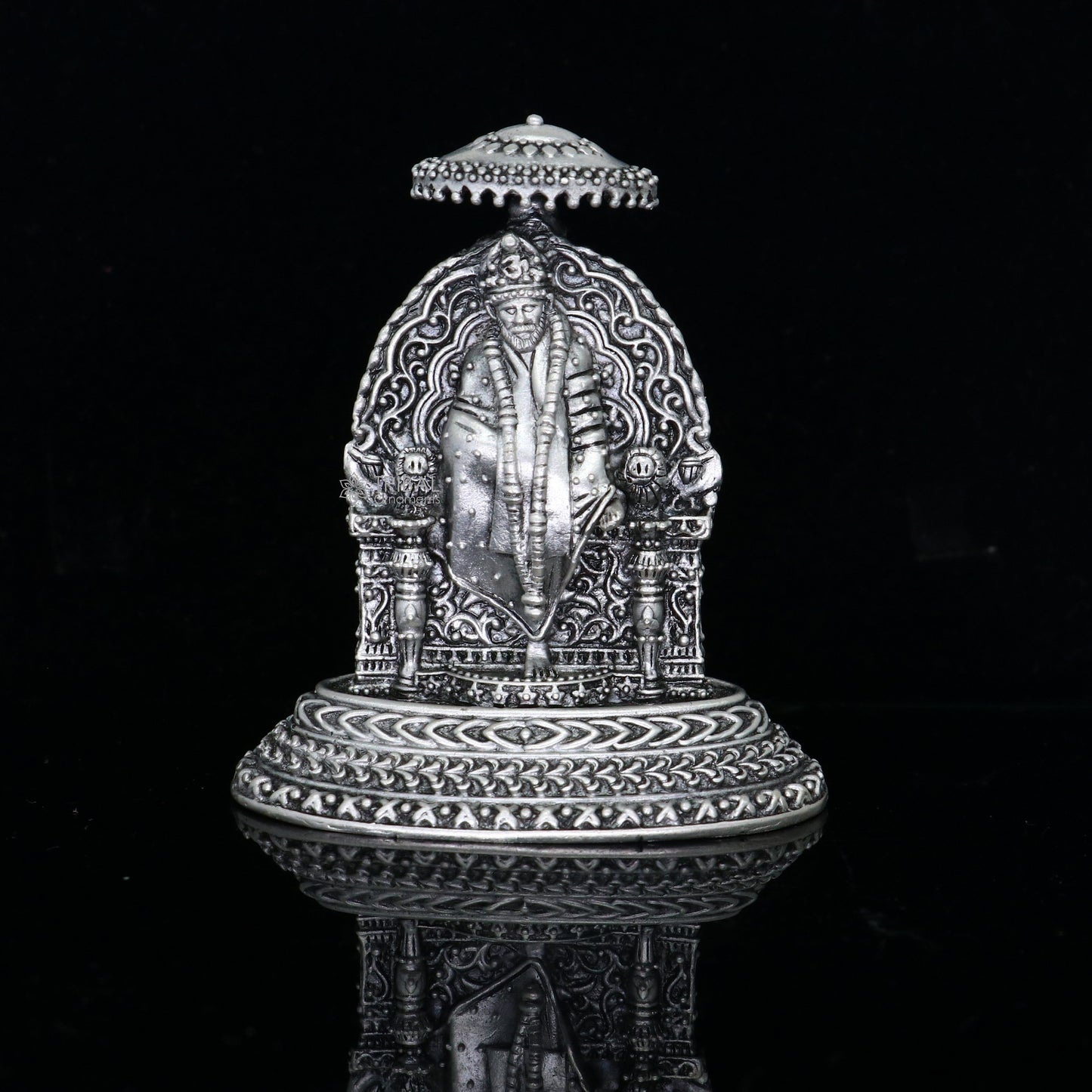 925 sterling silver handmade Divine Hindu idol deity SIRDI Sai Baba statue divine Statue Sculpture figurine puja article gifting art702 - TRIBAL ORNAMENTS