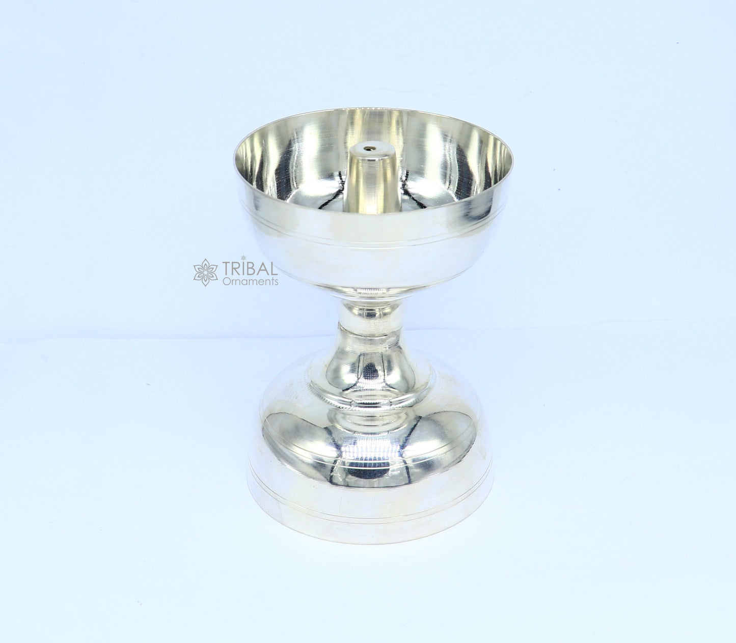 925 sterling silver handmade elegant oil lamp, silver home temple utensils, silver diya, deepak, silver utensil, silver puja article su1188 - TRIBAL ORNAMENTS