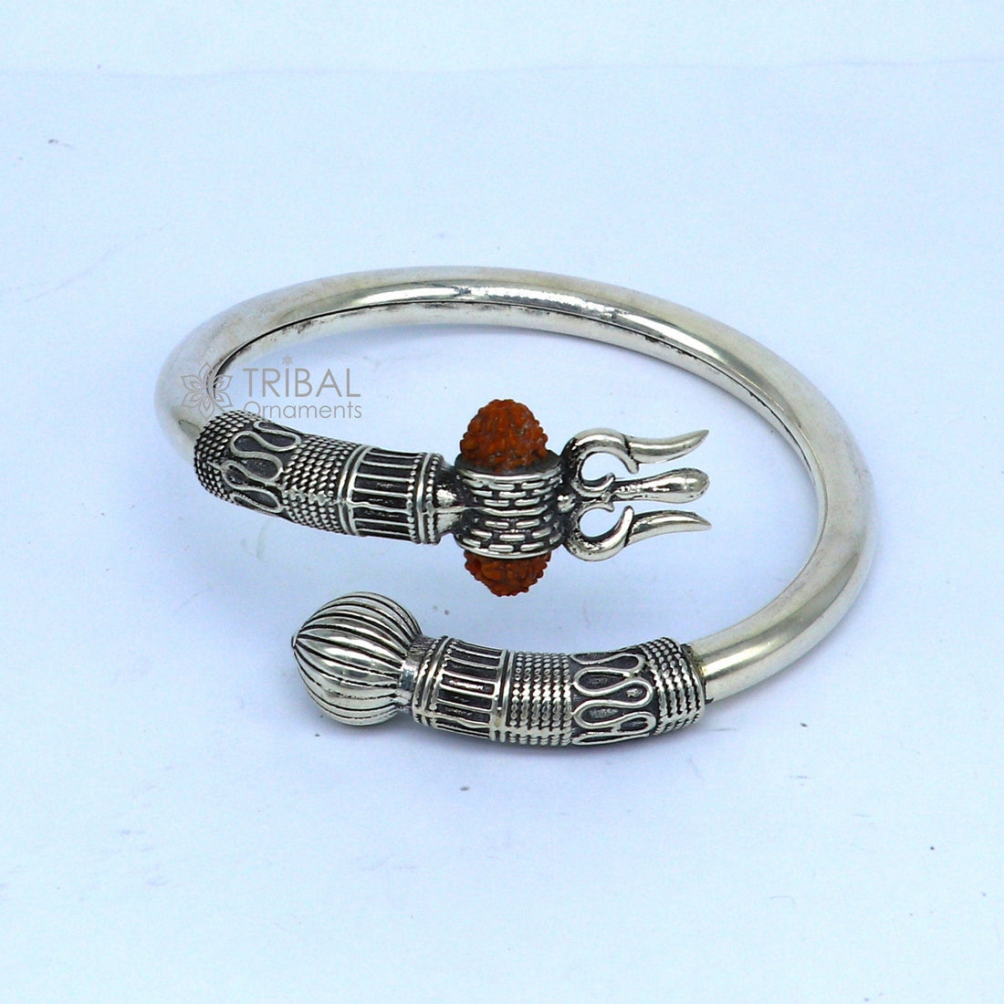 925 sterling silver idol shiva trident or trishul bangle, pretty customized Babubali bangle kada bracelet unisex designer jewelry nsk756 - TRIBAL ORNAMENTS