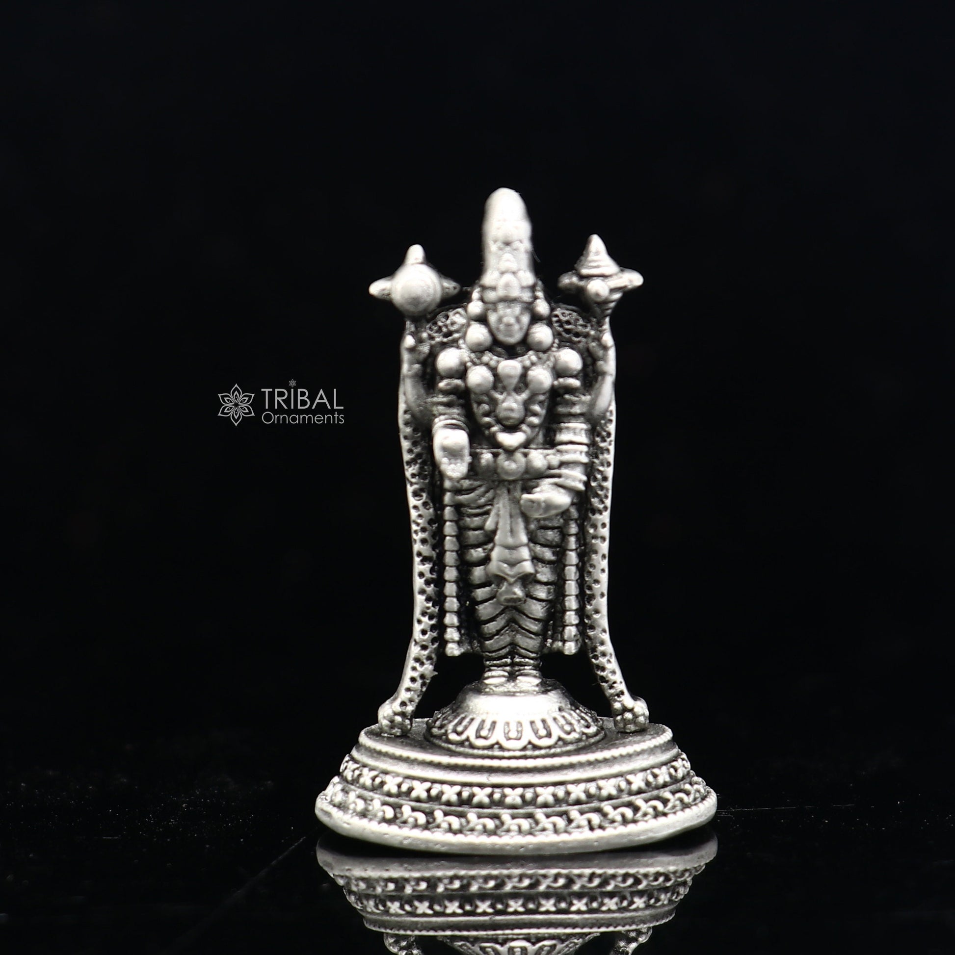 4cm 925 sterling silver stylish divine Venkateswara idol tirupati balaji statue sculpture figurine amazing crafted statue gift art734 - TRIBAL ORNAMENTS