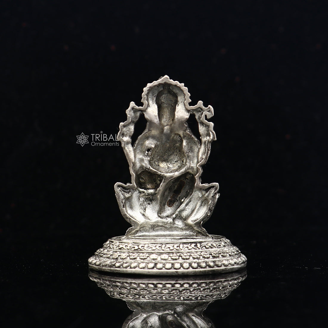 4.2CM 925 Sterling silver Divine lord idol Ganesha statue art, best puja figurine for home temple for wealth and prosperity art736 - TRIBAL ORNAMENTS