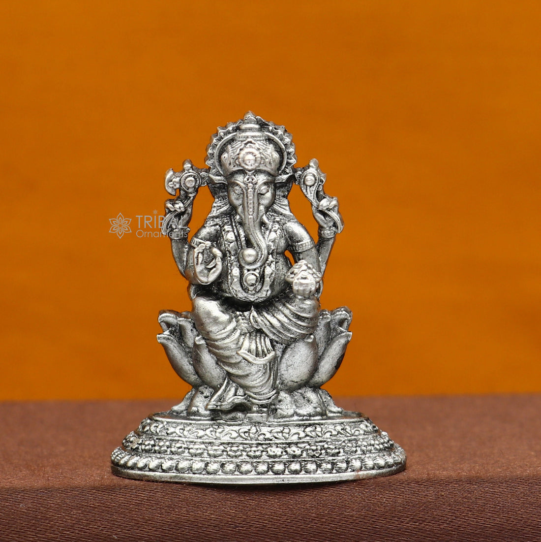 4.2CM 925 Sterling silver Divine lord idol Ganesha statue art, best puja figurine for home temple for wealth and prosperity art736 - TRIBAL ORNAMENTS