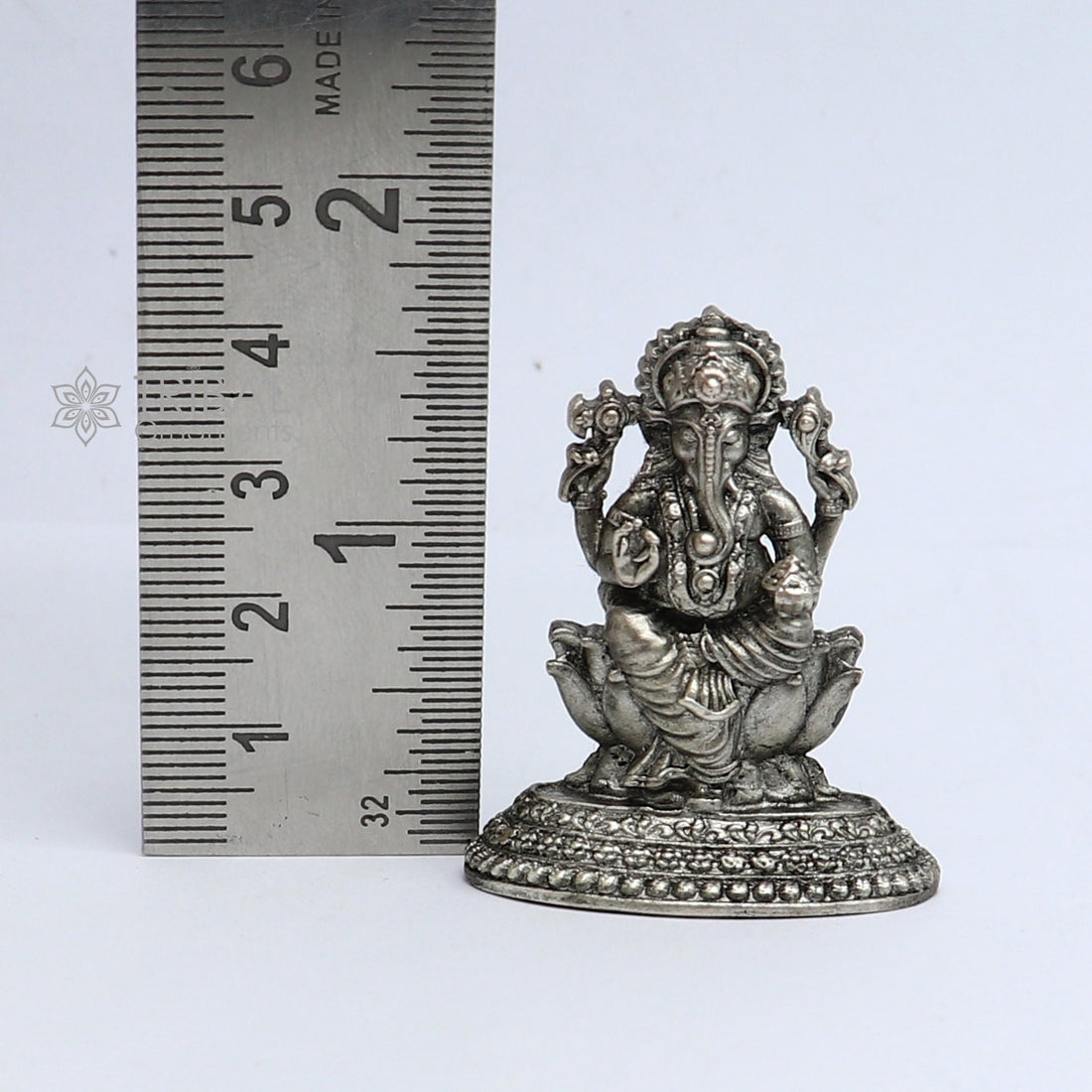 4.2CM 925 Sterling silver Divine lord idol Ganesha statue art, best puja figurine for home temple for wealth and prosperity art736 - TRIBAL ORNAMENTS