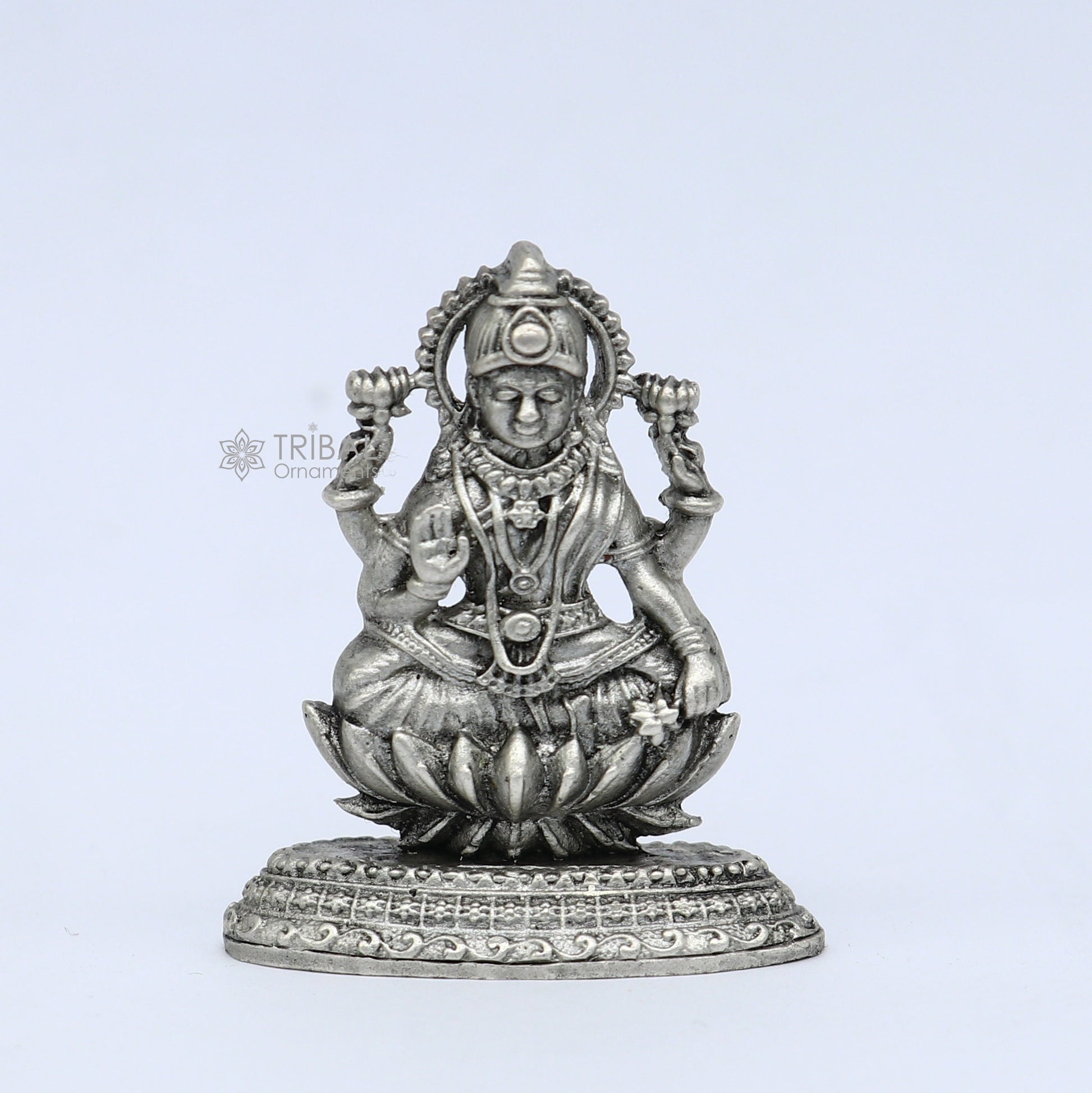 Kamlasan Goddess Lakshmi Divine statue figurine for puja,best way for Diwali festival puja or worshipping for wealth and prosperity art740 - TRIBAL ORNAMENTS
