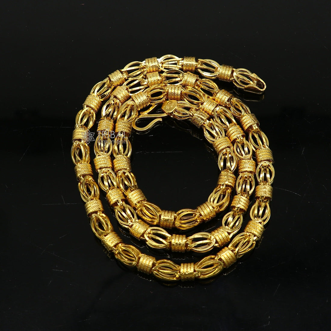 22kt yellow gold royal Handmade unique byzantine chain, fabulous customized men's chain, men's functional gifting chain necklace gch591 - TRIBAL ORNAMENTS