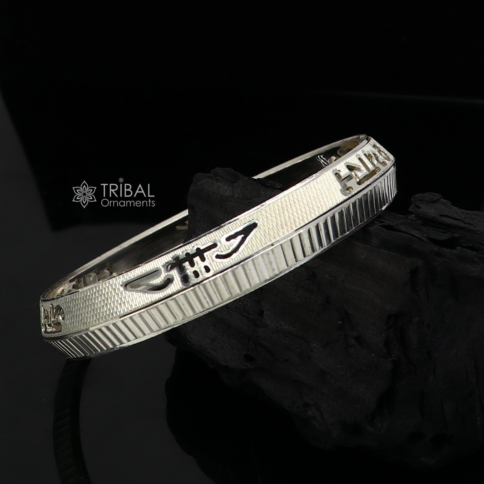 Indian Real Sterling Silver Men's Bangle Sikh Kada pure silver Bracele –  Karizma Jewels