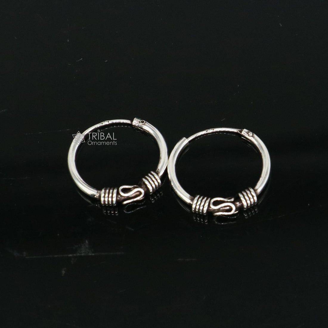 925 sterling silver handmade traditional cultural hoops earrings bali ,pretty gifting bali tribal ethnic jewelry India s1213 - TRIBAL ORNAMENTS