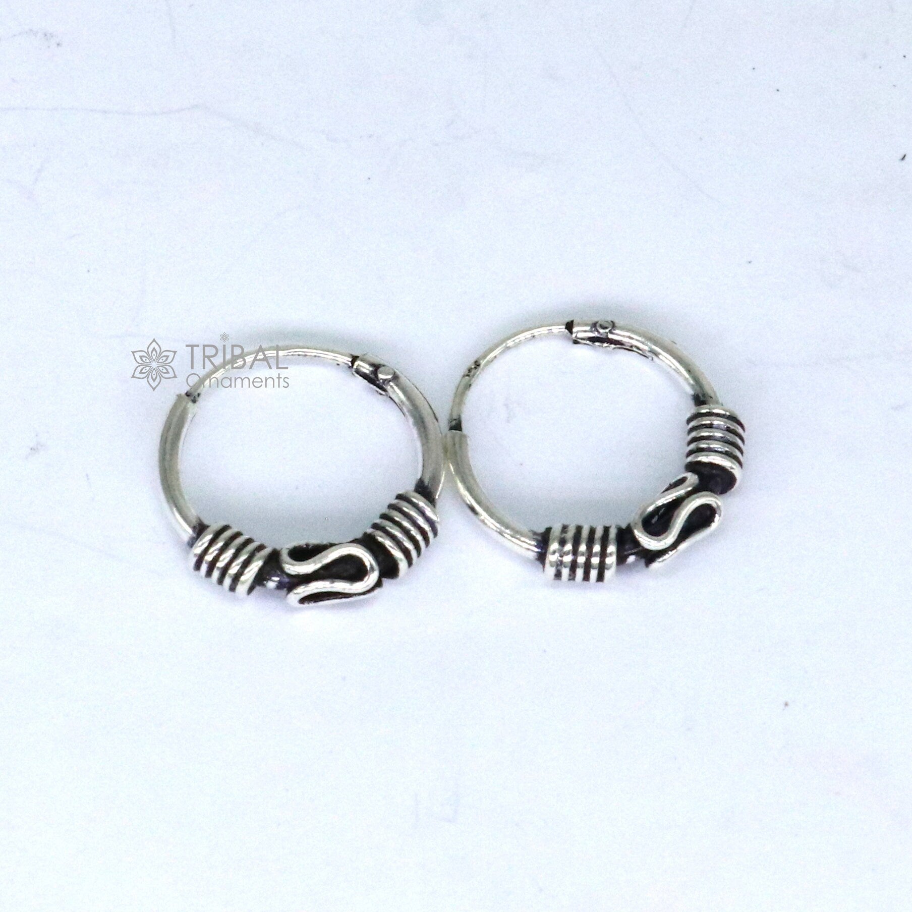 Amazing Cultural new fancy stylish small 925 sterling silver handmade hoops  earrings bali ,pretty gifting bali tribal jewelry india s1217 | TRIBAL  ORNAMENTS