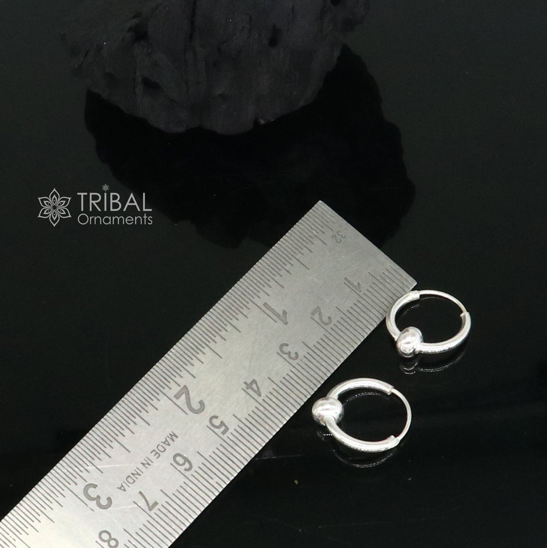 Plain Cultural new fancy stylish small  925 sterling silver handmade hoops earrings bali ,pretty gifting bali tribal jewelry india s1219 - TRIBAL ORNAMENTS