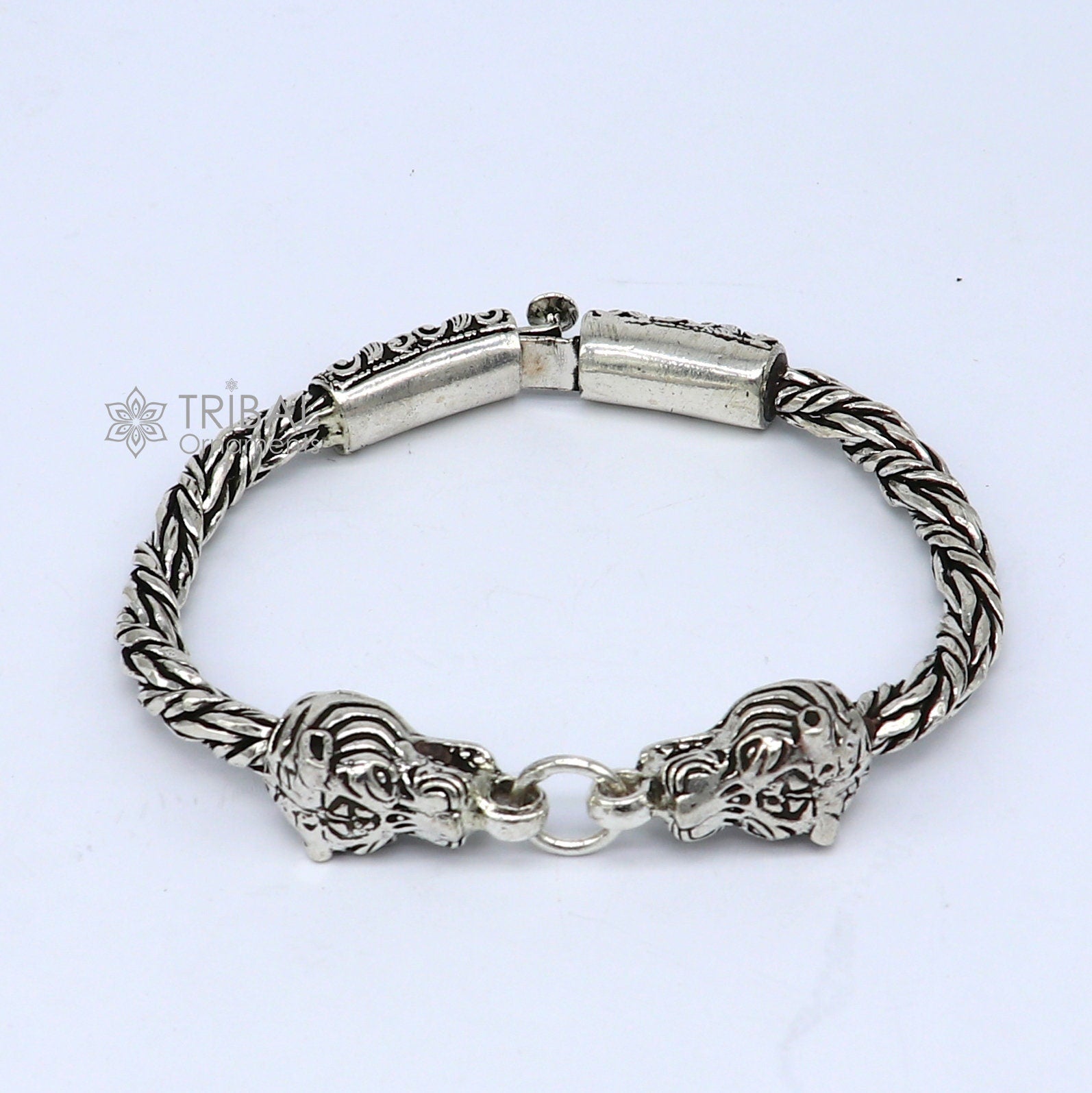 925 sterling silver Unique handmade chain solid bracelet with gorgeous lion face design antique stylish modern gifting jewelry sbr702 - TRIBAL ORNAMENTS