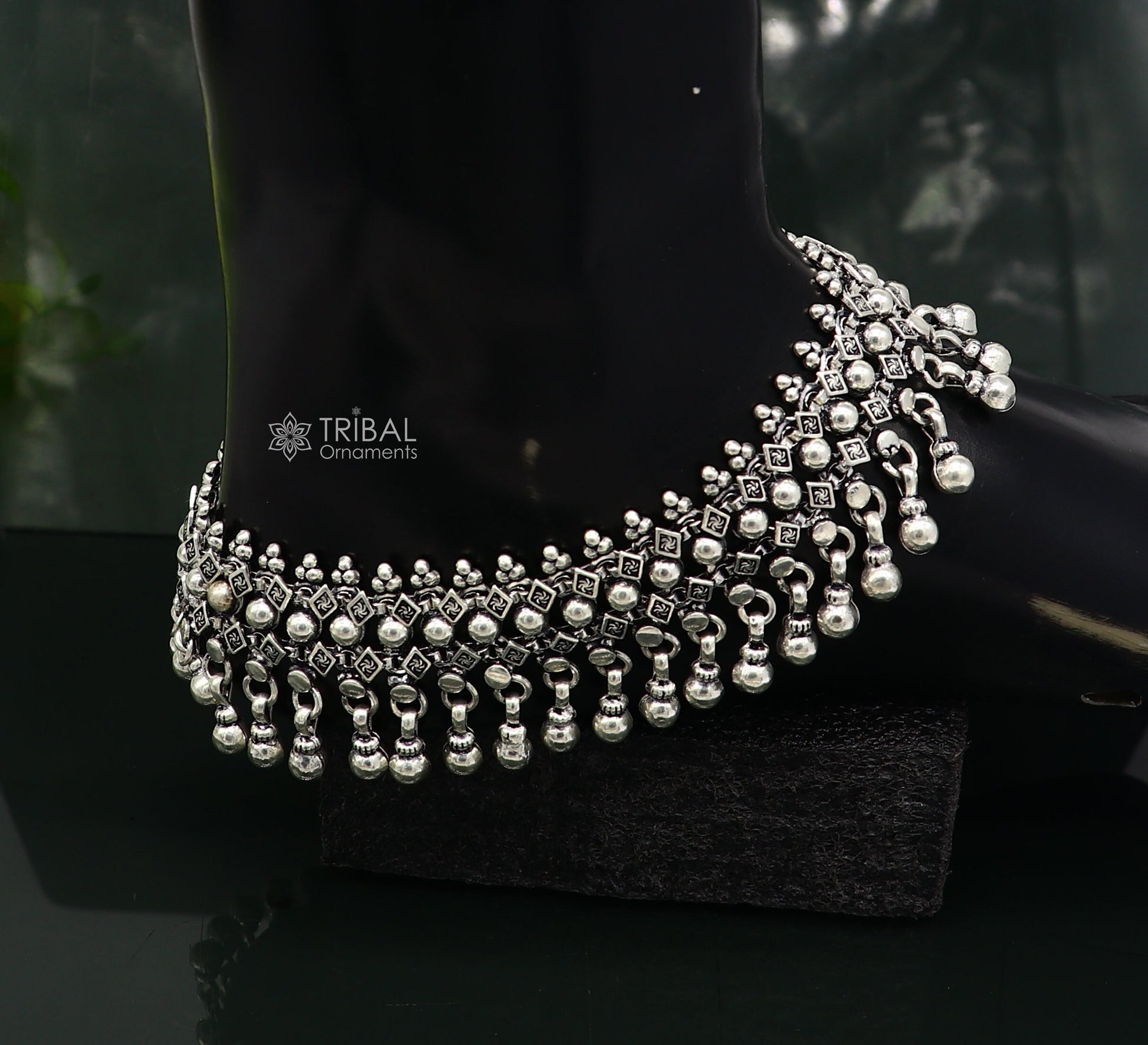 925 sterling silver handmade amazing charming hanging drops vintage style anklets, foot bracelet trendy Wedding anklets jewelry ank598 - TRIBAL ORNAMENTS