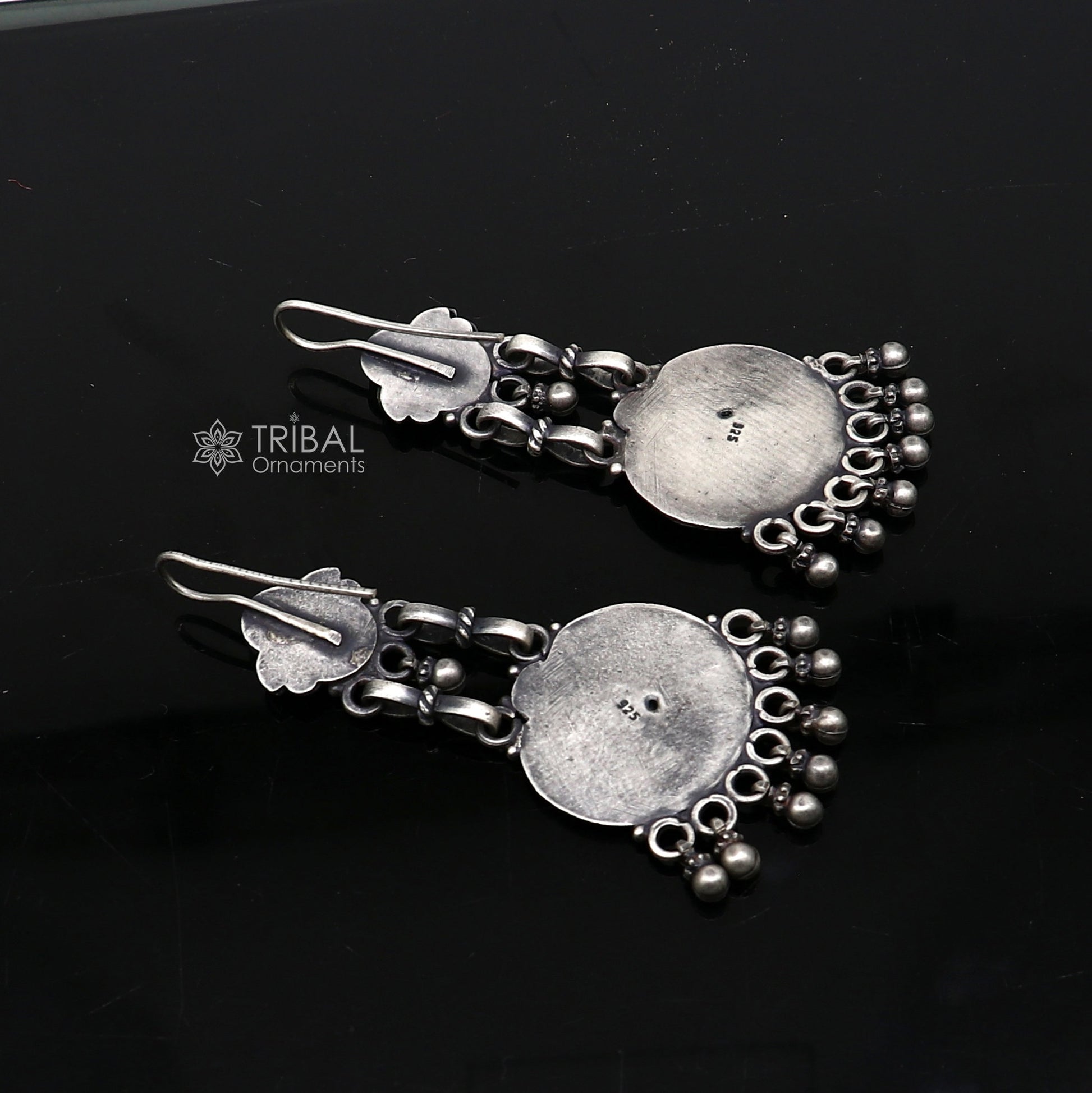 925 sterling silver gorgeous peacock design stud earring chandelier light weight fabulous silver ethnic earrings drop dangle s1229 - TRIBAL ORNAMENTS