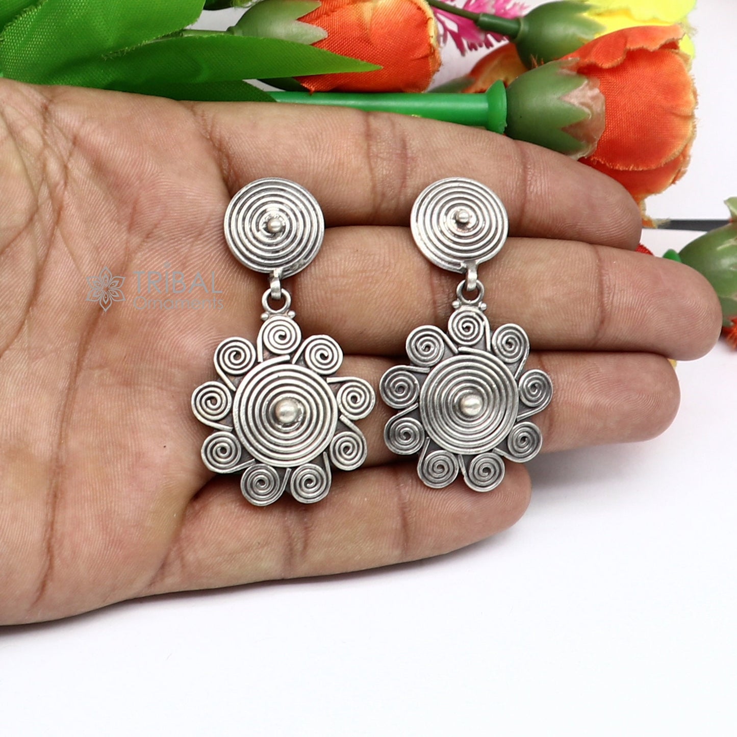 925 sterling silver handcrafted earring, stud earring, amazing Stylish design functional party wear gifting earring wedding jewelry s1230 - TRIBAL ORNAMENTS