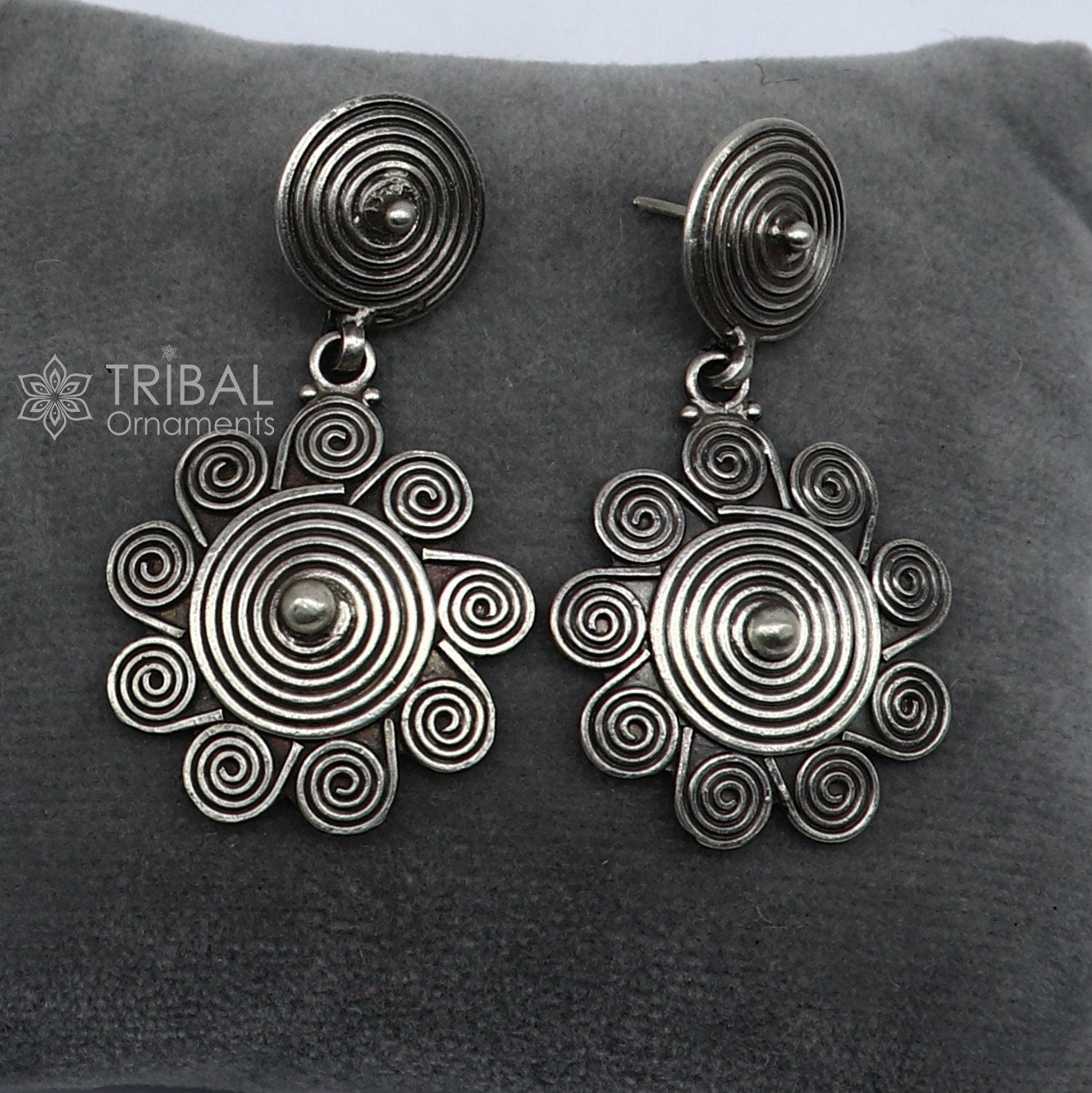 925 sterling silver handcrafted earring, stud earring, amazing Stylish design functional party wear gifting earring wedding jewelry s1230 - TRIBAL ORNAMENTS