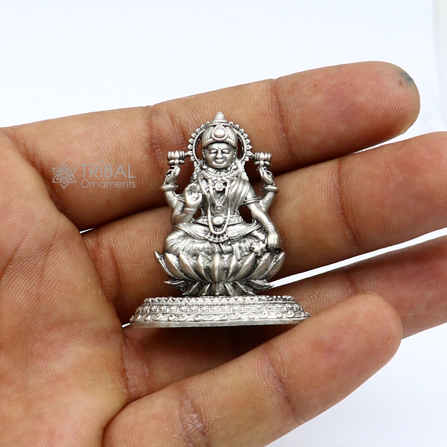 Kamlasan Goddess Lakshmi Divine statue figurine for puja,best way for Diwali festival puja or worshipping for wealth and prosperity art740 - TRIBAL ORNAMENTS
