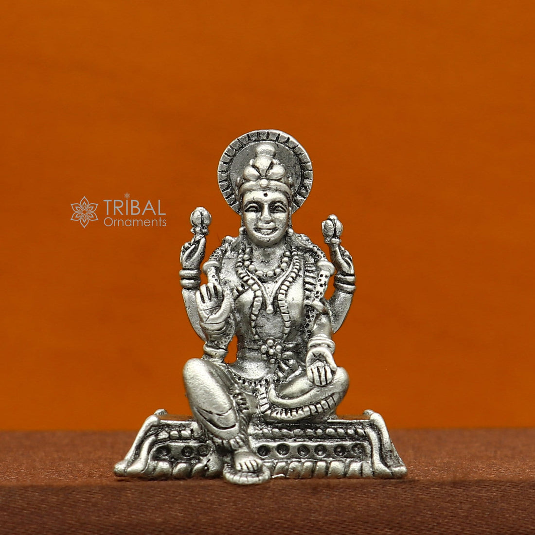 925 silver Goddess Lakshmi Divine statue figurine for puja,best way for Diwali festival puja or worshipping for wealth and prosperity art741 - TRIBAL ORNAMENTS