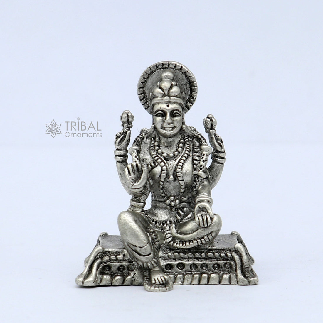 925 silver Goddess Lakshmi Divine statue figurine for puja,best way for Diwali festival puja or worshipping for wealth and prosperity art741 - TRIBAL ORNAMENTS