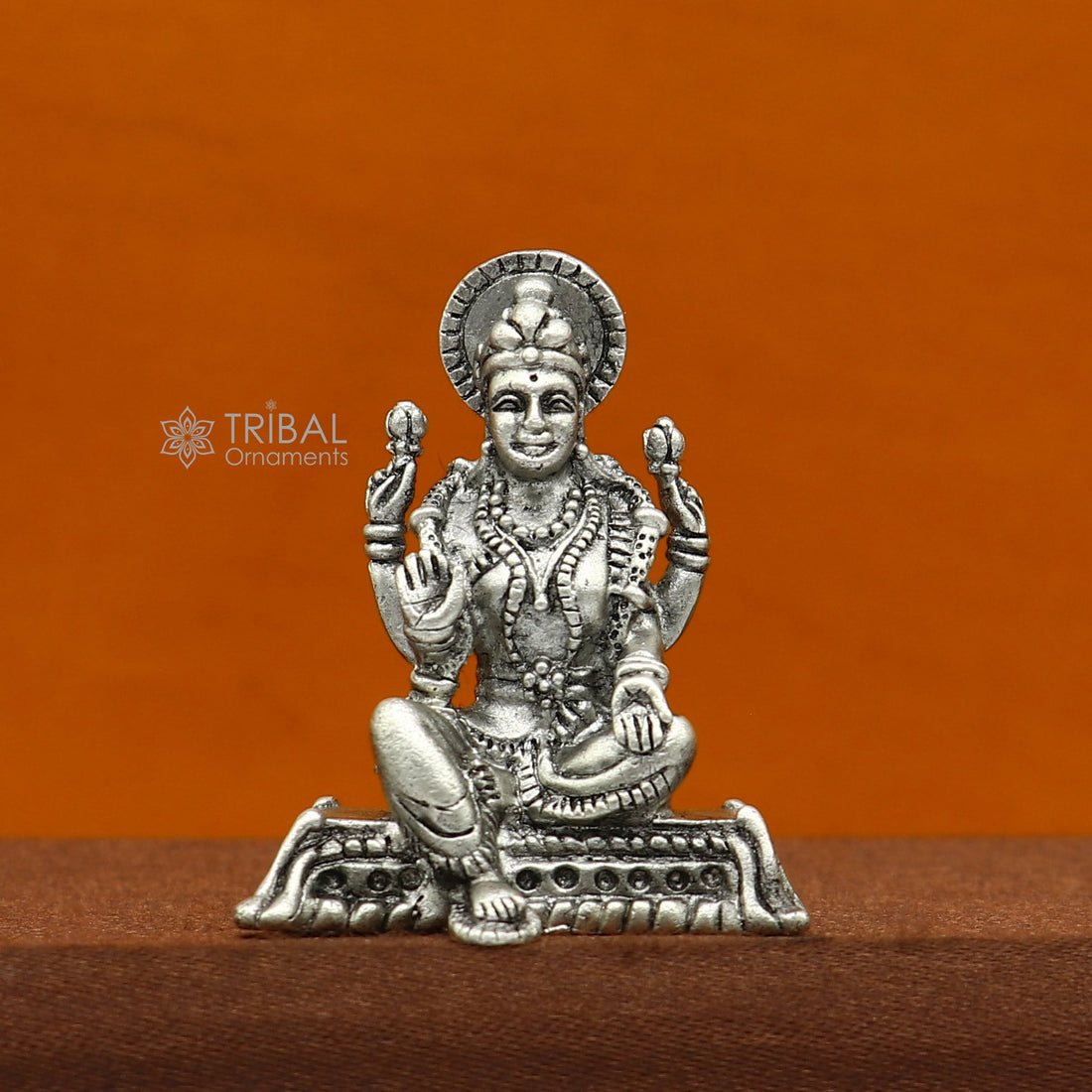 925 silver Goddess Lakshmi Divine statue figurine for puja,best way for Diwali festival puja or worshipping for wealth and prosperity art741 - TRIBAL ORNAMENTS